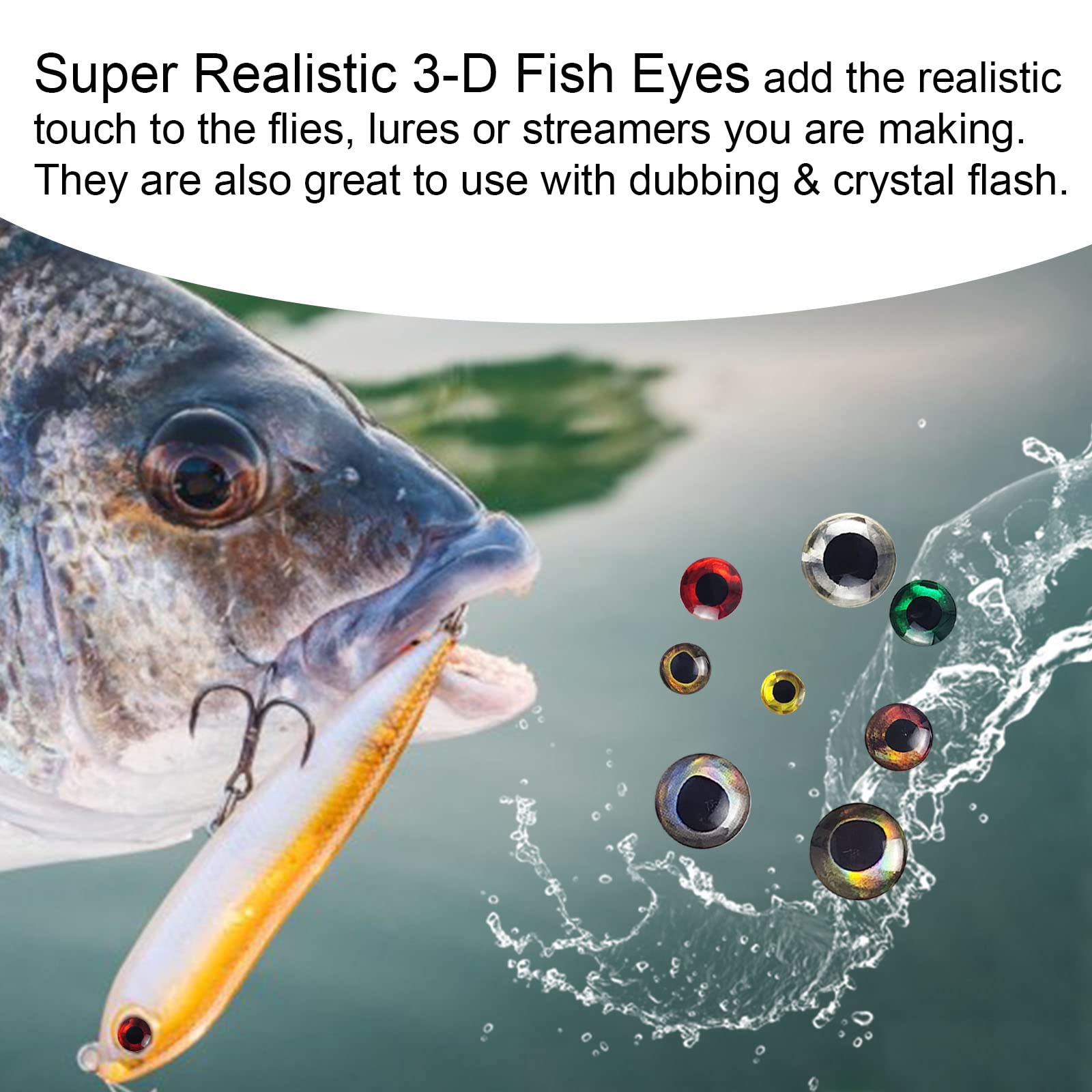 Amazon | Aventik 360個パック8色 超リアルな3D魚眼ホログラフィック