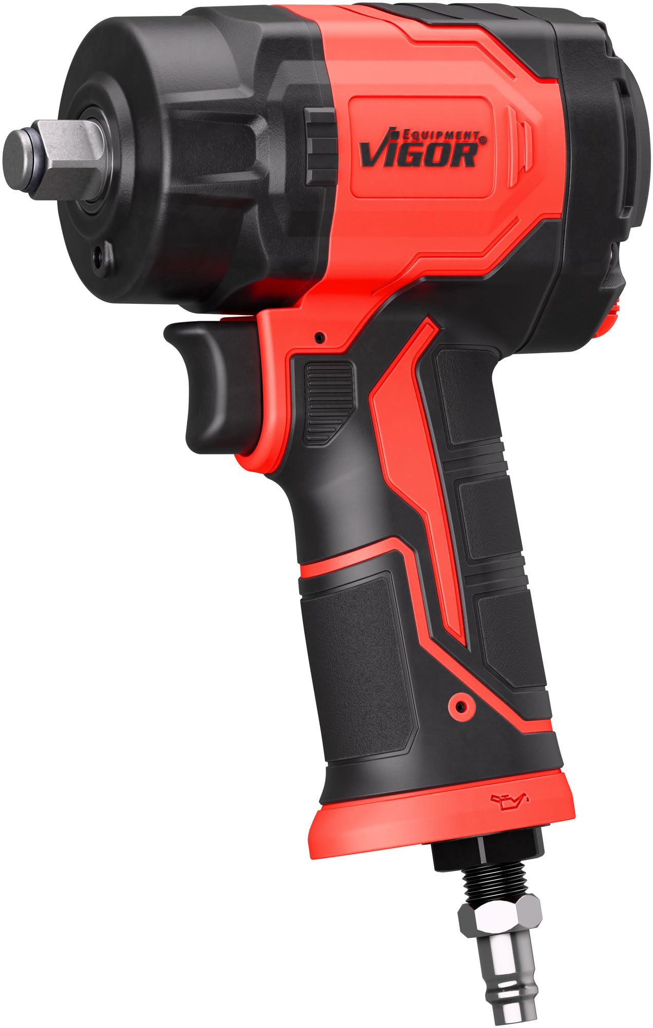 VIGOR Avvitatore a impulsi ad aria compressa V5771, attacco da 1/2 pollice, coppia di allentamento 1200 Nm, coppia di serraggio 850 Nm, pressione di esercizio 6,3 bar, leggero, compatto, potente'.