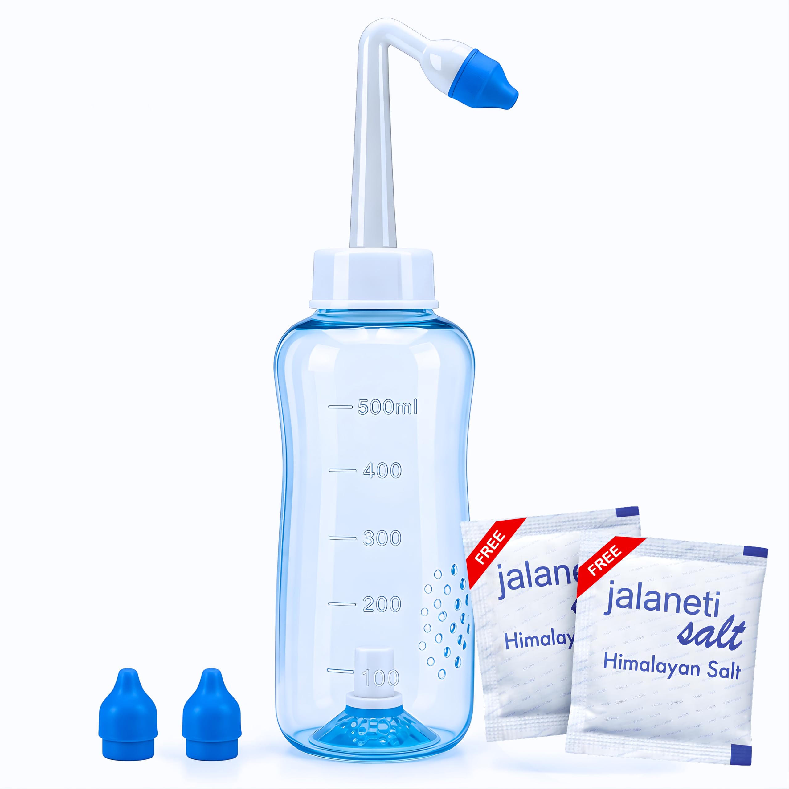 500ml BPA Free Neti Pot Nasal Wash Bottle for Sinus Relief | Pressure Control Nasal Irrigation System for Adults & Kids | Allergy, Cold & Congestion Cleaner (Blue)-image-42
