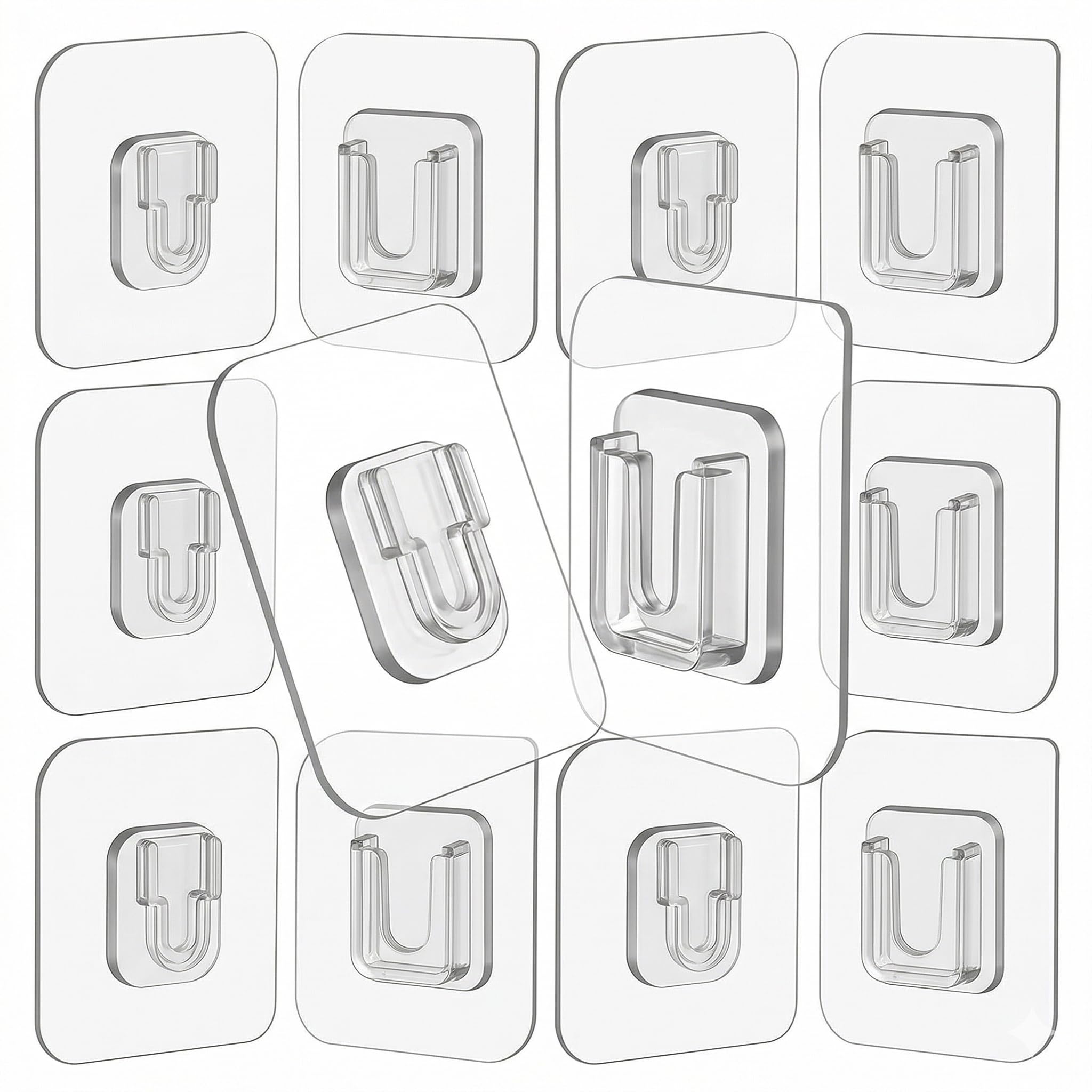 Adil enterprise Double-Sided Self Adhesive Male Female Wall Hooks – Heavy Duty, No Drill, Transparent Sticker Hooks for Hanging Socket Box, WiFi Router, Bathroom, Kitchen & Home Organization (10 Pack)-image-41
