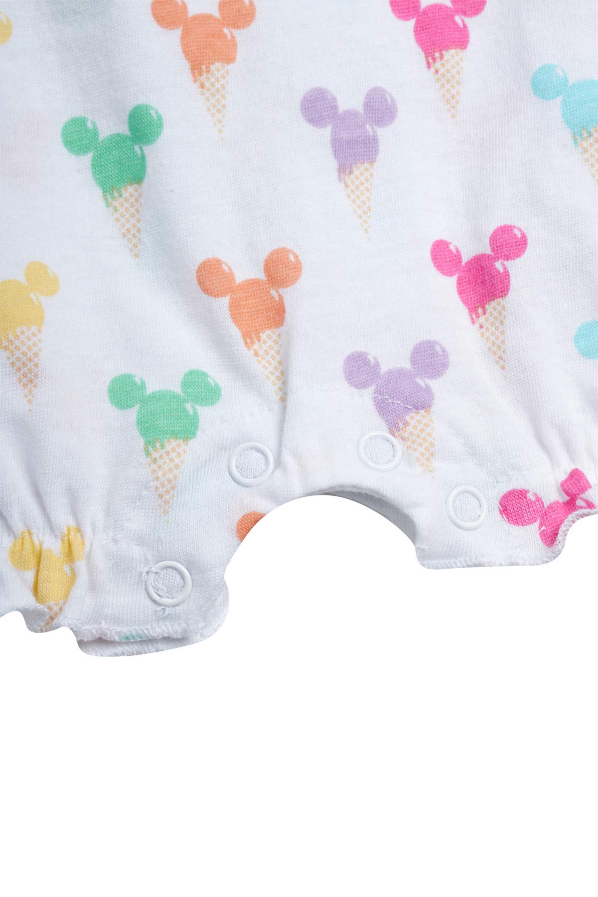 Disney Baby Girls Romper 2 Pack: Minnie Mouse Ruffle Sleeve Romper (Newborn/Infant), Size 0-3 Months, Hot Pink Minnie./ White Multi Hearts