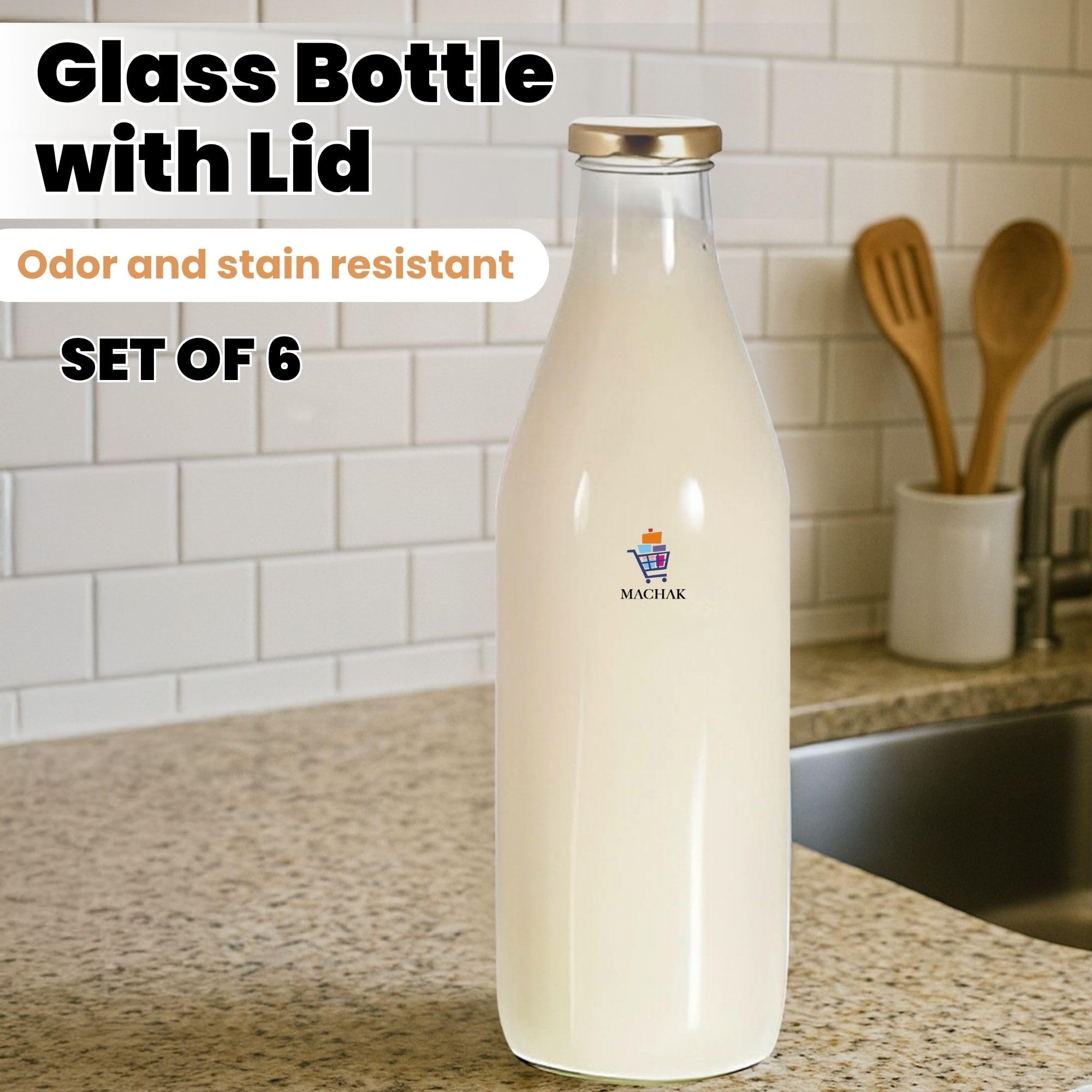 Glass Water Bottle - 500ml - Reusable & Airtight -3 Glass Water Bottle - 500ml - Reusable & Airtight -3