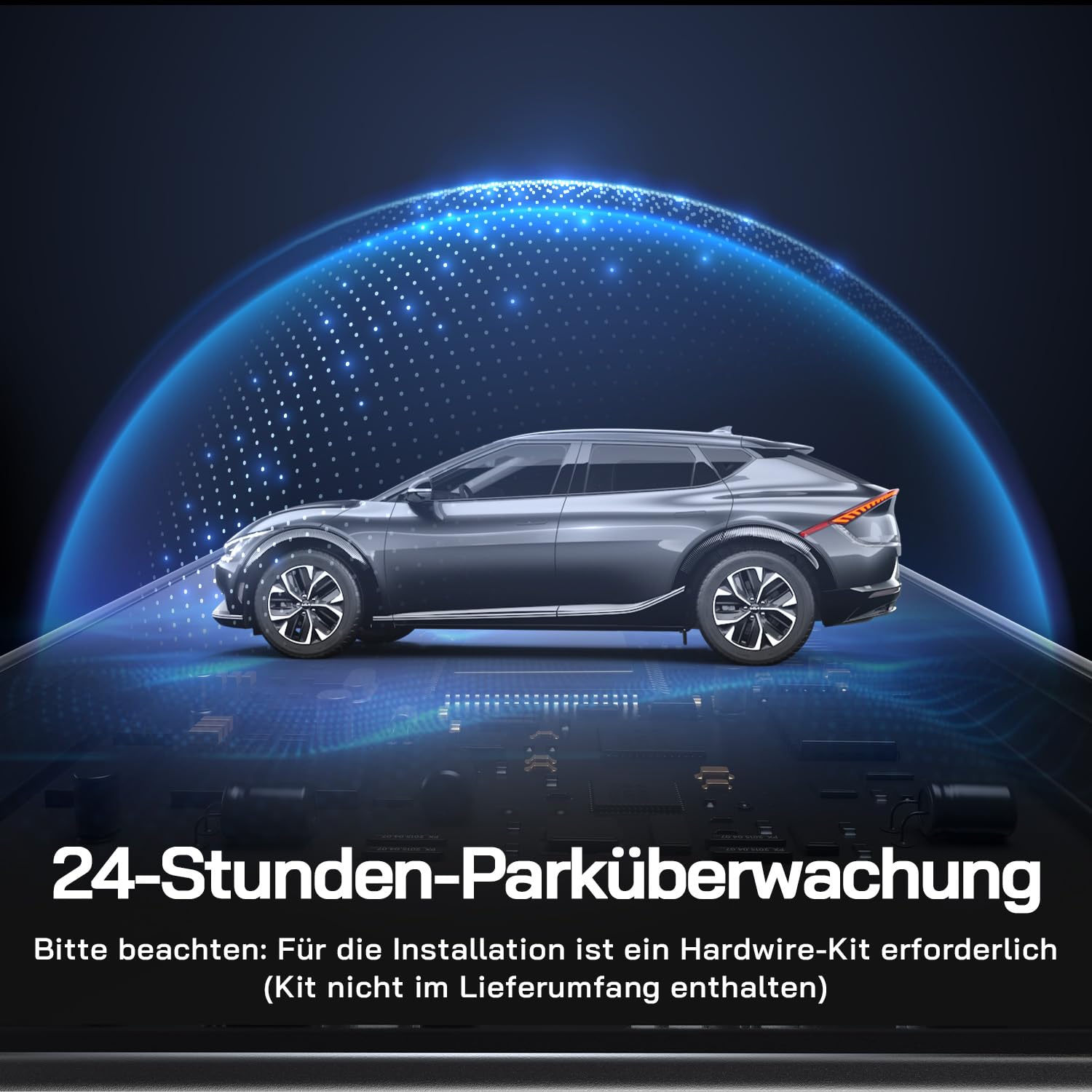 WOLFANG Dashcam 4K+1080P Wi-Fi Dual Auto Kamera Ultra-Nachtsicht 70° Weitwinkel WDR 24 Std. Parkmodus G-Sensor Loop-Aufnahme