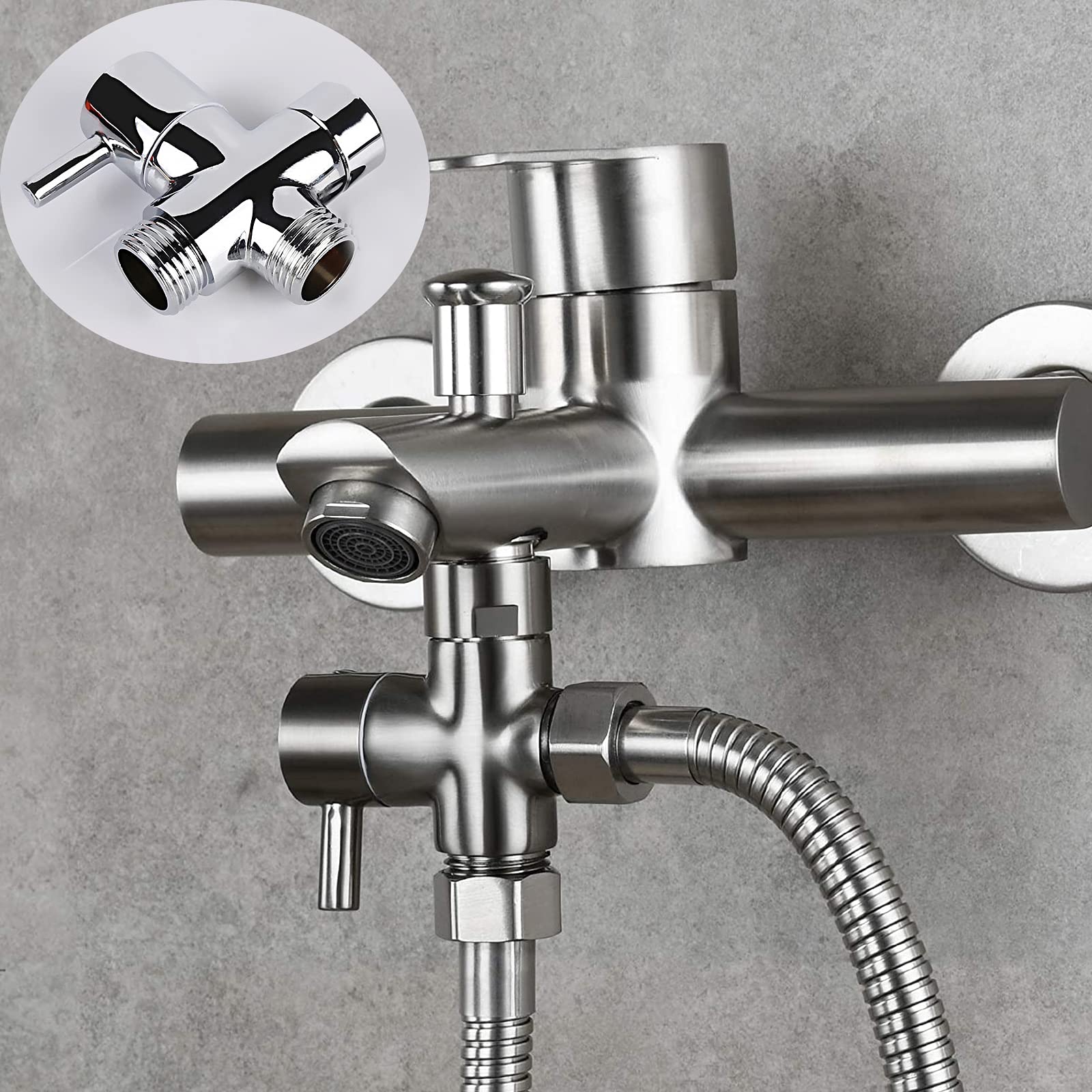 Ieron Valvola Deviatrice 3 Vie Per Doccia - Splitter In Ottone Cromato Per Rubinetto Lavello