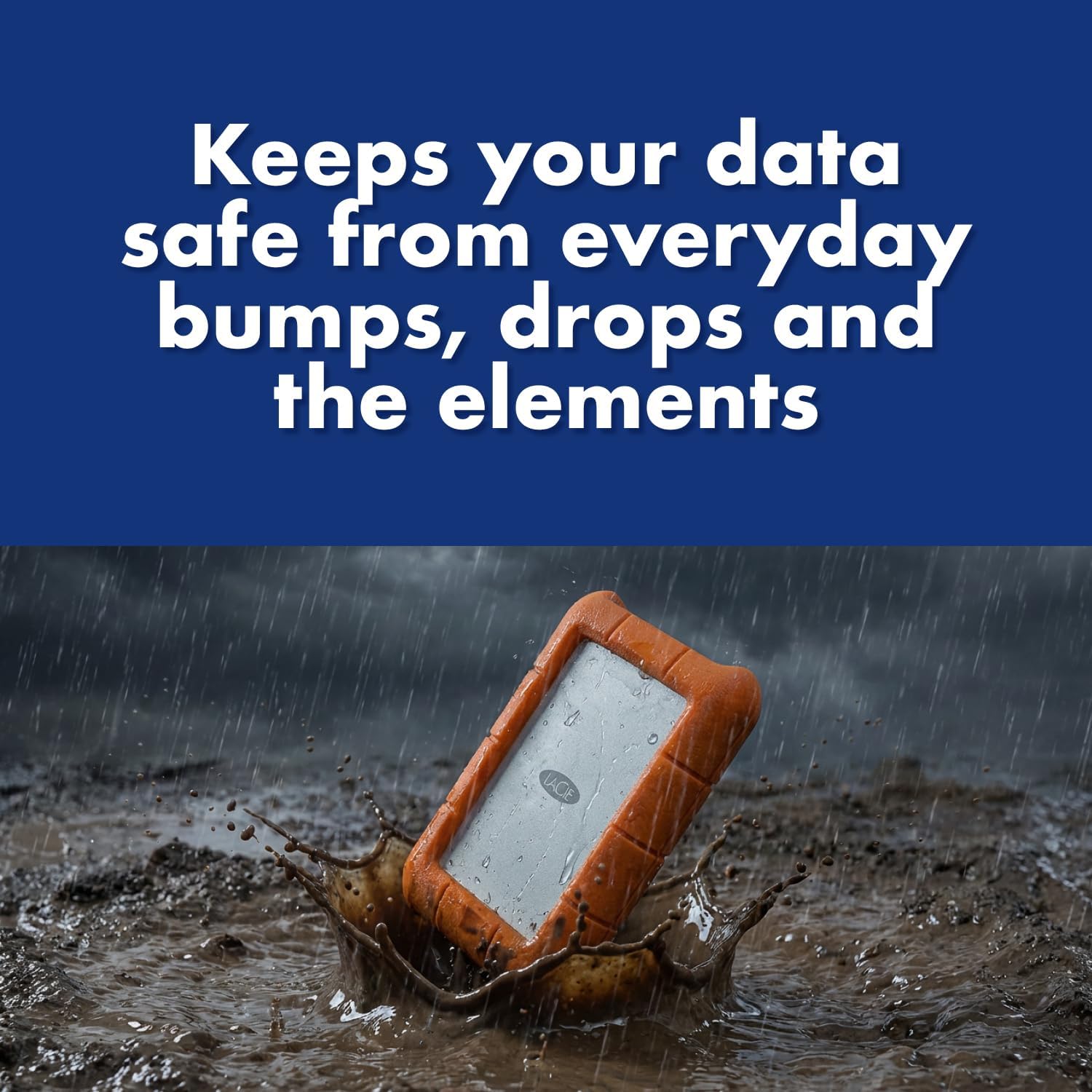 LaCie (LAC9000633) Rugged Mini 4TB External Hard Drive Portable HDD – USB 3.0 USB 2.0 Compatible, Drop Shock Dust Rain Resistant Shuttle Drive, For Mac And PC Computer Desktop and Laptop, Orange