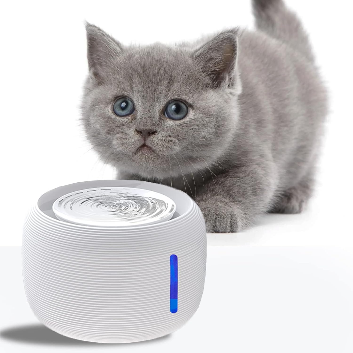 ULIKTO 84oz/2.5L Automatic Pet Animal Drinking Fountain Super Quiet 35db Bowl Cat Water Fountain Dog Water Dispenser with LED Light…