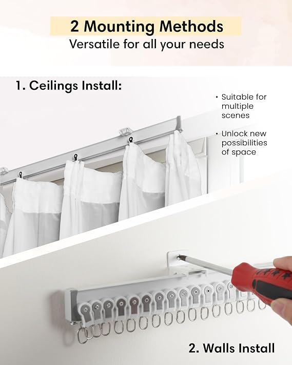 Bendable Curtain Track 3m, White Aluminium Flexible Curtain Rail