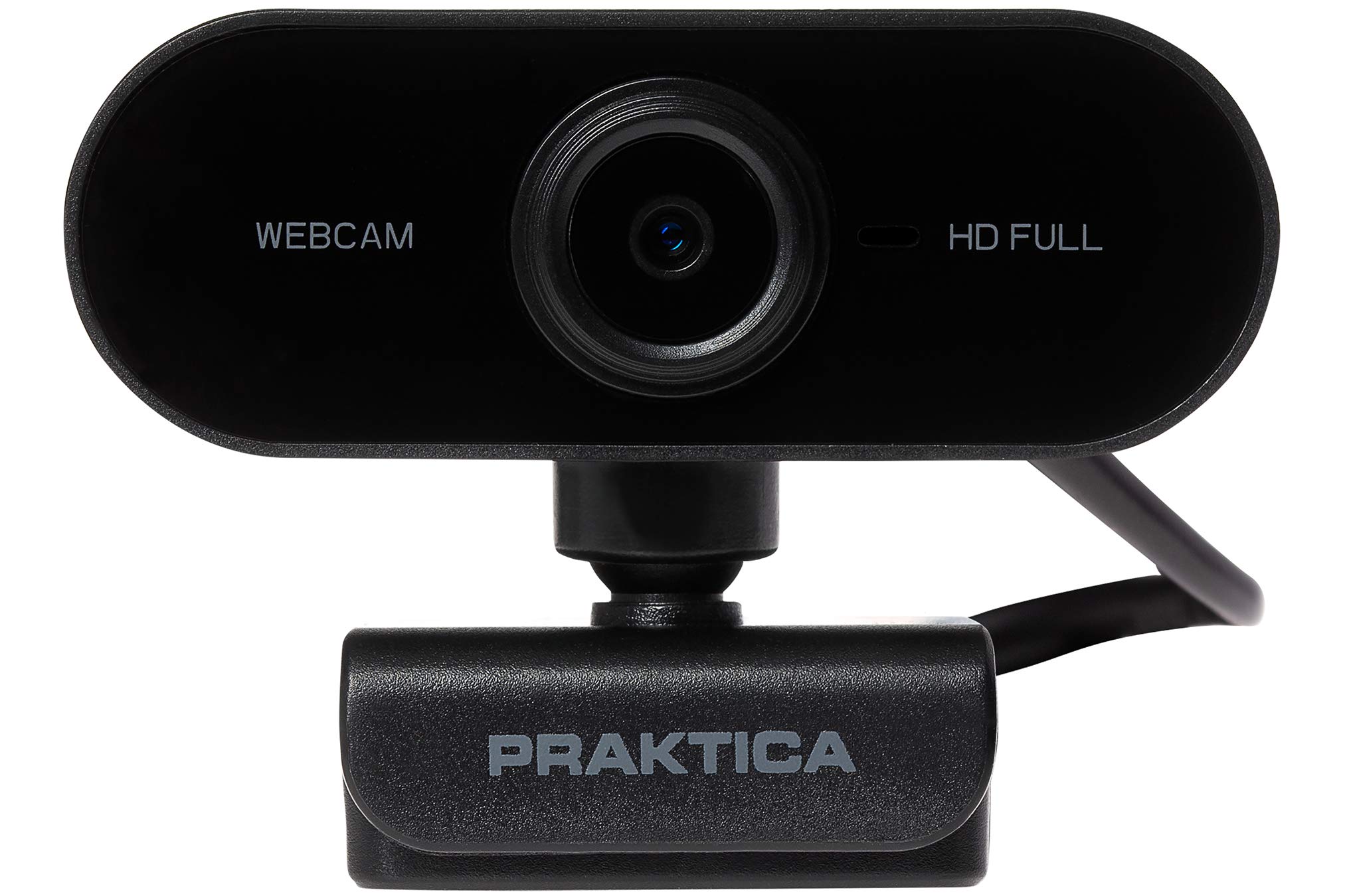 Praktica 1080P Full HD Webcam with Microphone - Auto Focus, Tripod Mount, Privacy Cover, Plug & Play USB Camera Compatible with PC Desktop Laptop Windows Mac Linux Zoom Skype Teams VoIP