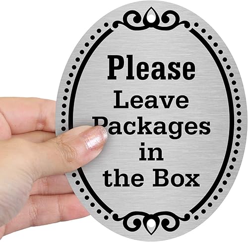 Miniatura 4 de SmartSign Letrero de puerta con placa de diamante con texto en inglés "Please Leave Packages in the Box", aluminio de 4 x 5 pulgadas