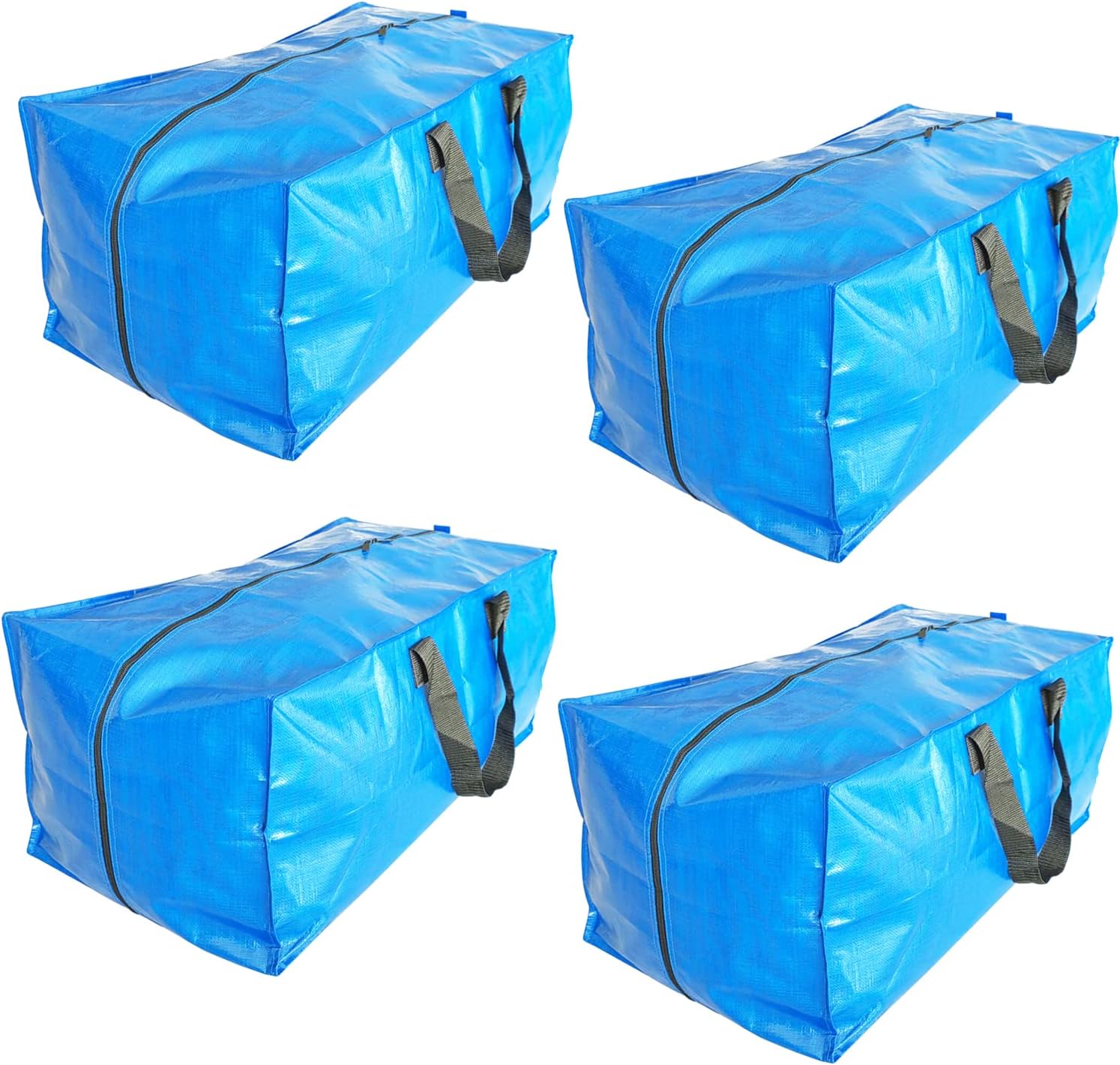 Heavy Duty Oversized Storage Bag, 4 Pcs Blue Totes Moving