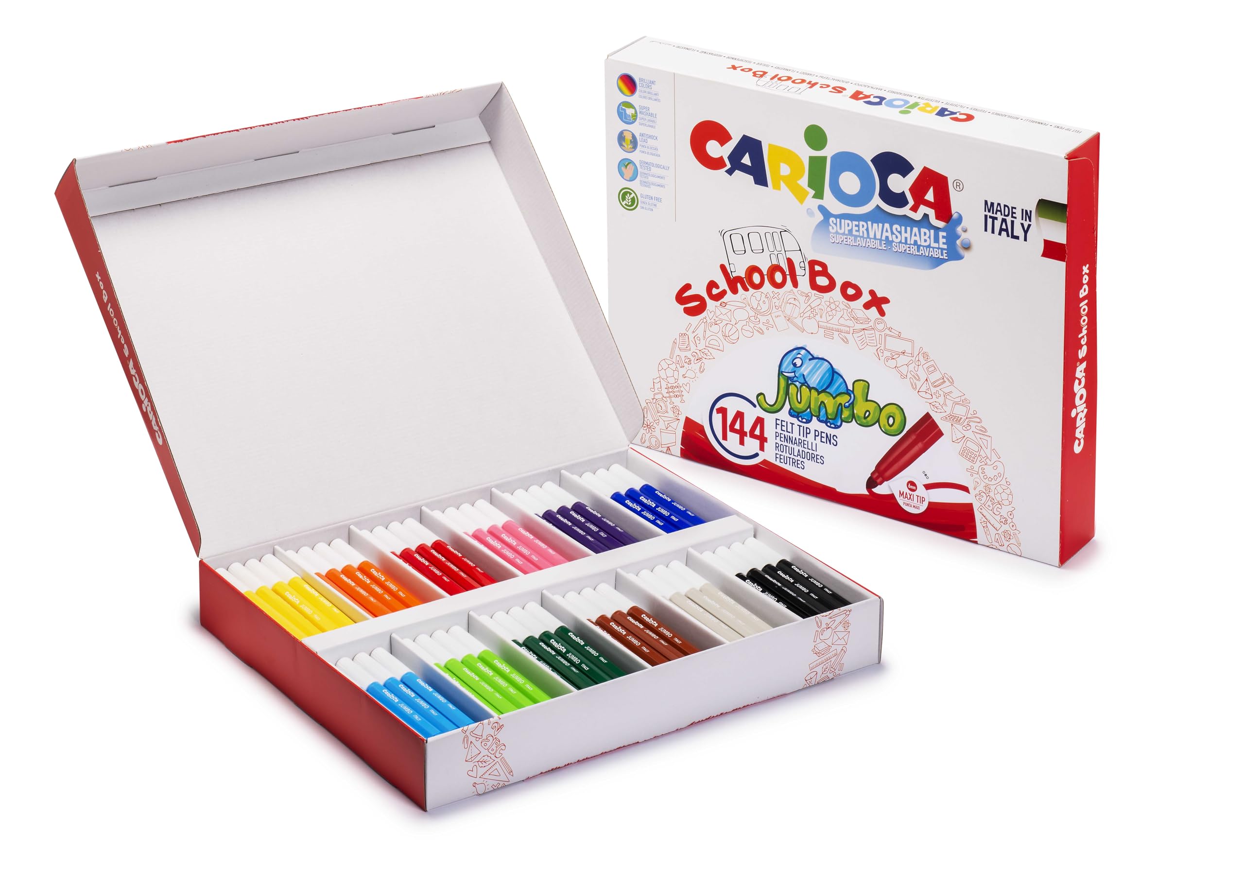 Carioca Maxi Jumbo School Box – 144 Stück, 42826/B