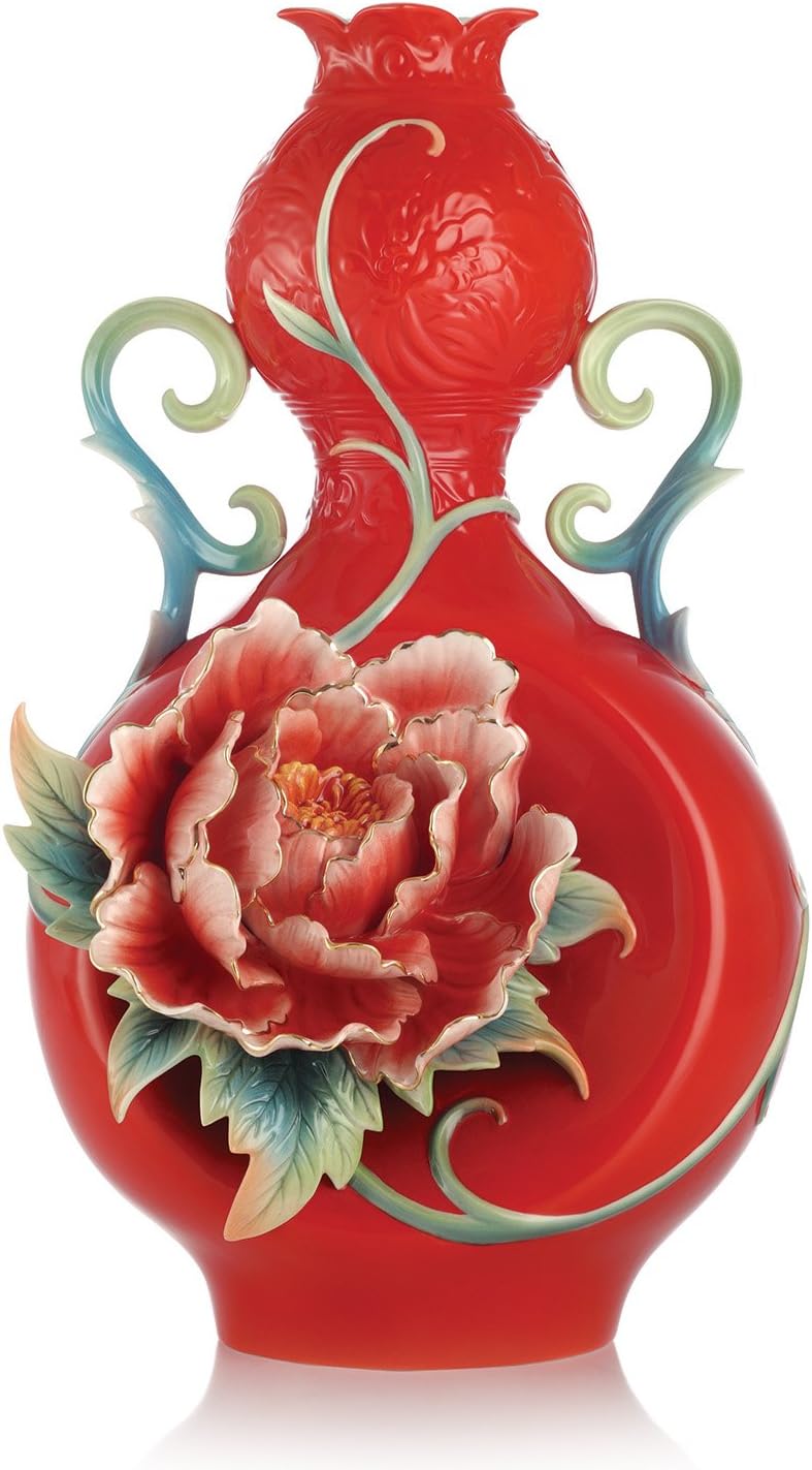 FZ03173 Franz Porcelain Great Wealth and Divine Fragrance Peony Design Sculptured