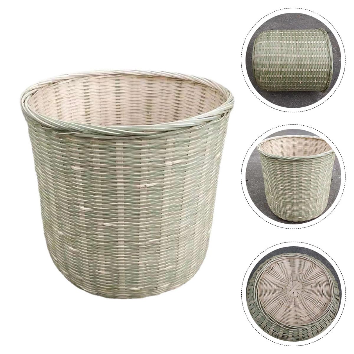 Levemolo Cestino in Bamboo Intrecciato per Cucina 27x26 cm, Multifunzionale Portascarico e Portaoggetti per Stoccaggio e Organizzazione Domestica, Resistente ed Ecologico