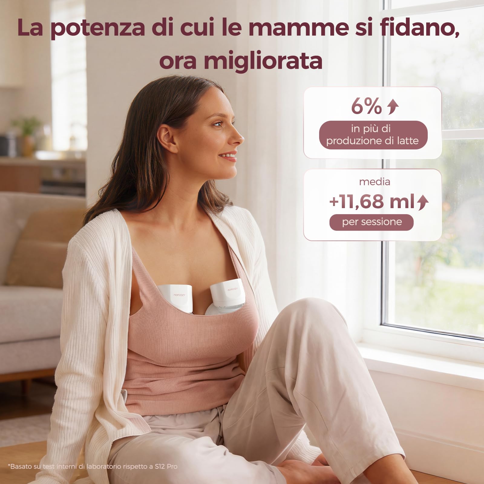 Momcozy S12 Pro Quick Tiralatte Elettrico Indossabile Mani Libere 24mm