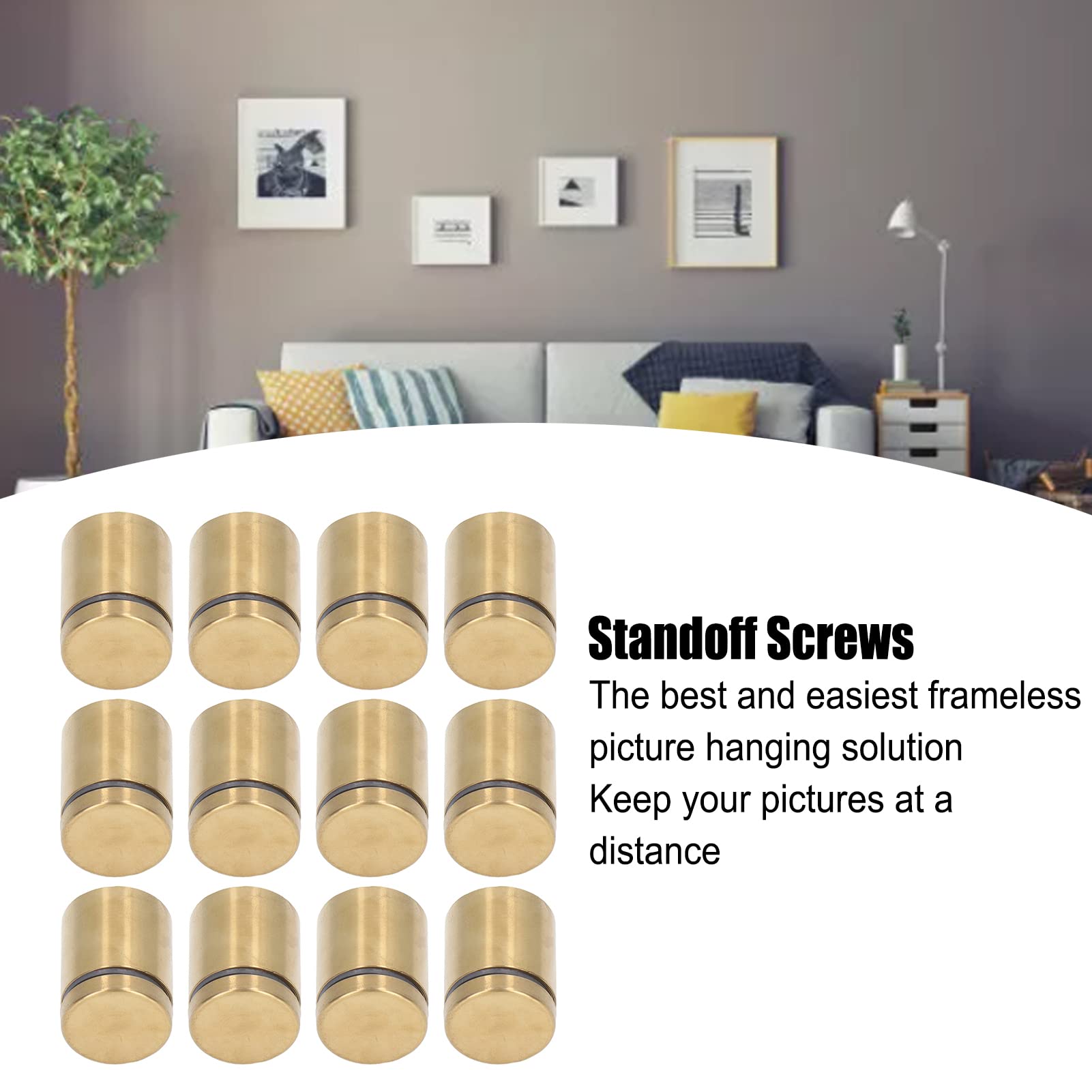 BORDSTRACT Standoff Screws, Gold Standoff Screws for Acrylic Stainless Steel Wall Mount Advertising Holder Nails, Advertise Fixing Pin - Image 2