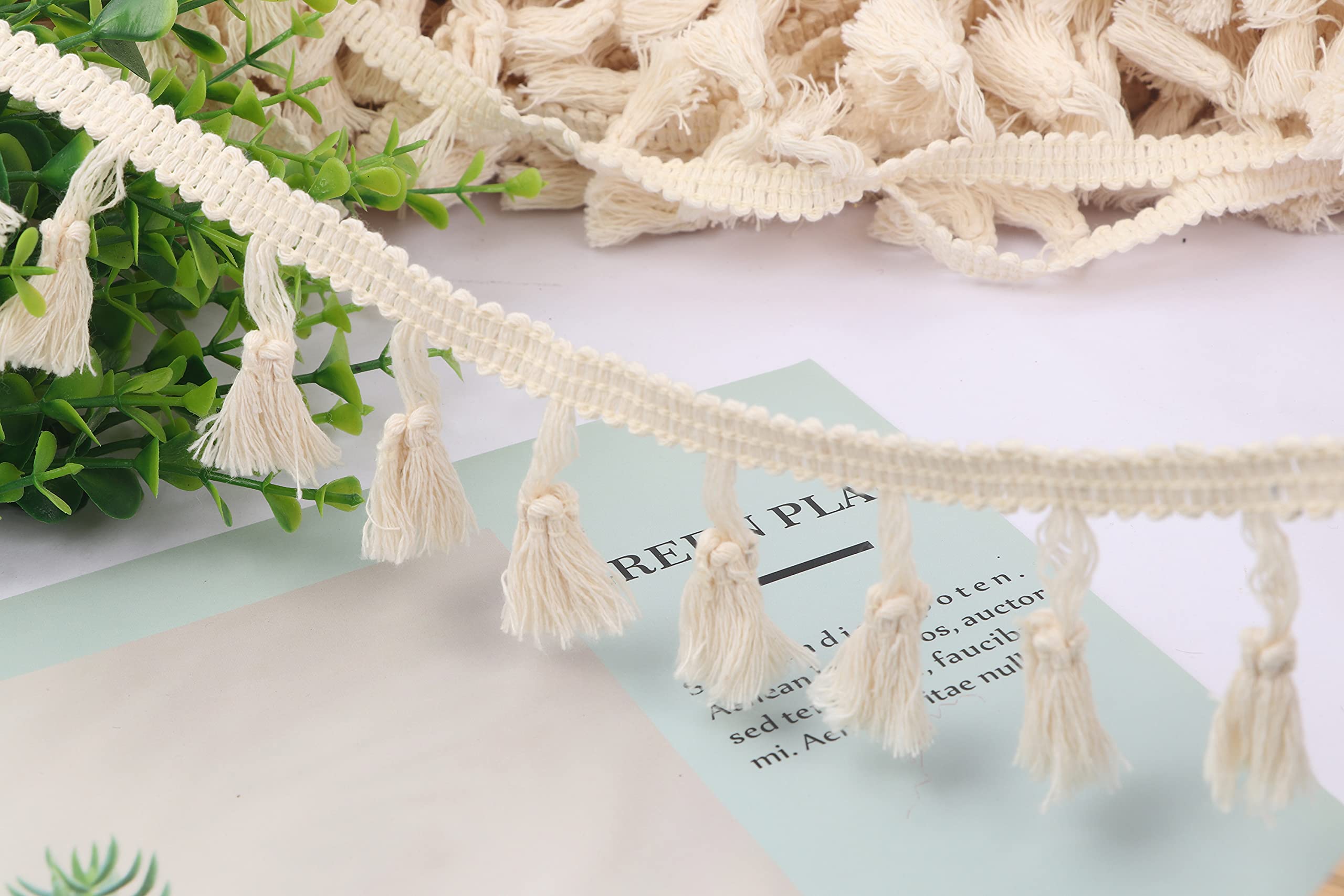 YYCRAFT 9,1 M De Ruban à Franges Pour Rideaux, Vêtements, Couture