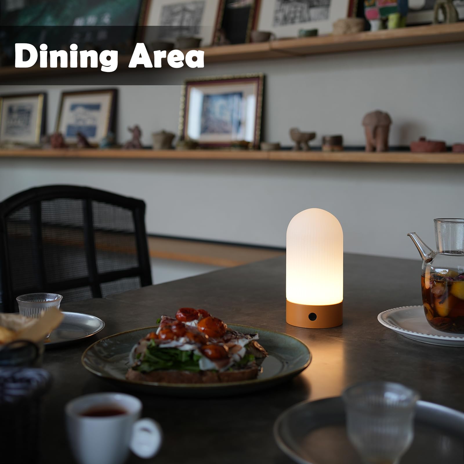 WEILAILUX Lámpara de ducha a pilas, impermeable, pequeña lámpara de mesa inalámbrica portátil, recargable, luz de estado de ánimo regulable al tacto para el hogar, patio, comedor, exterior (blanco)