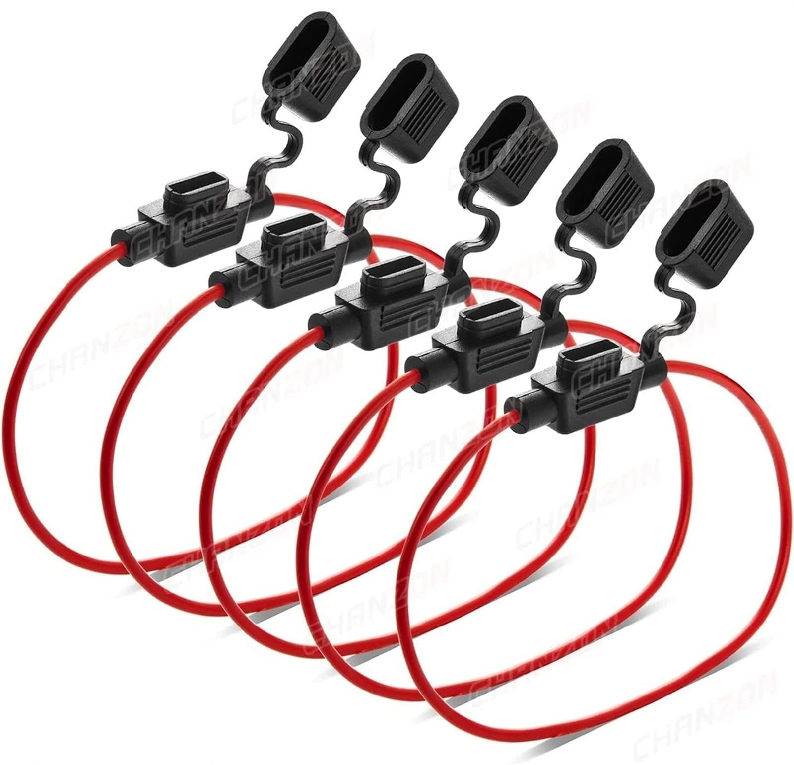 Mini-fusible étanche 12V 32V avec porte-fusible en ligne 16 AWG pour voiture 5pcs