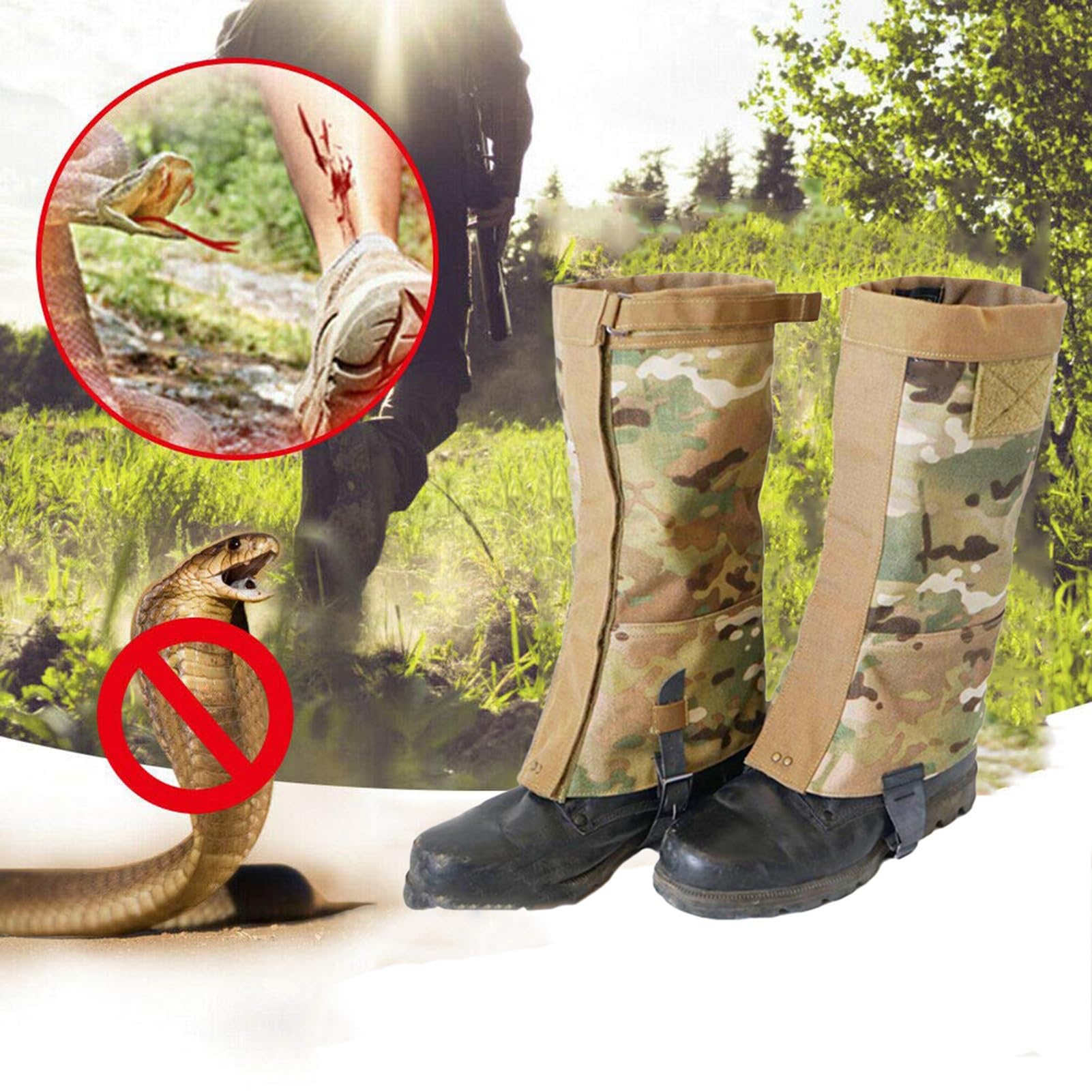 Guêtres de Jambe, guêtres de Raquettes à Neige résistantes à l'usure et aux Rayures, guêtres d'extérieur, adaptées à l'alpinisme, à l'extérieur et à la Chasse