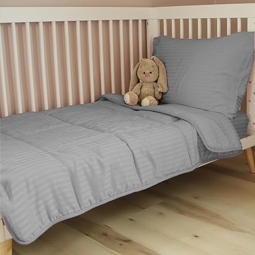 ZPECC Juego de ropa de cama para niños pequeños juego de sábanas minimalistas de 4 piezas para niños y niñas incluye edredón para niños sábana