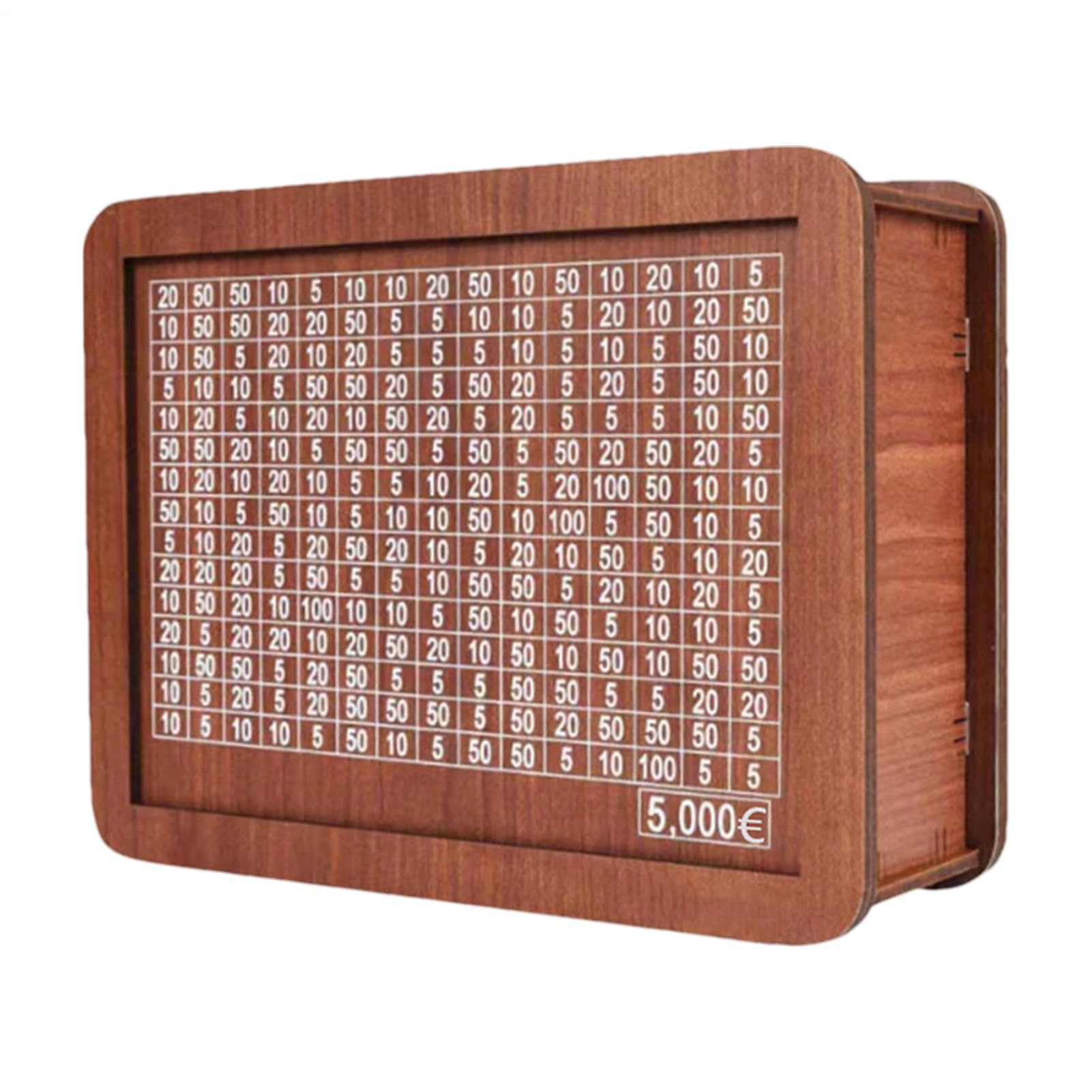 Salvadanaio in Legno, 5000/10000 Banconote con Contatore, Salvadanaio Riutilizzabile Retro con Obiettivo di Risparmio e Numeri, Portatile per Adulti e Bambini