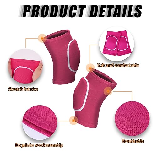 Miniatura 3 de 2 rodilleras para voleibol, rodilleras de fútbol para mujer, almohadillas de esponja antideslizante, protectores de rodilla suaves y transpirables
