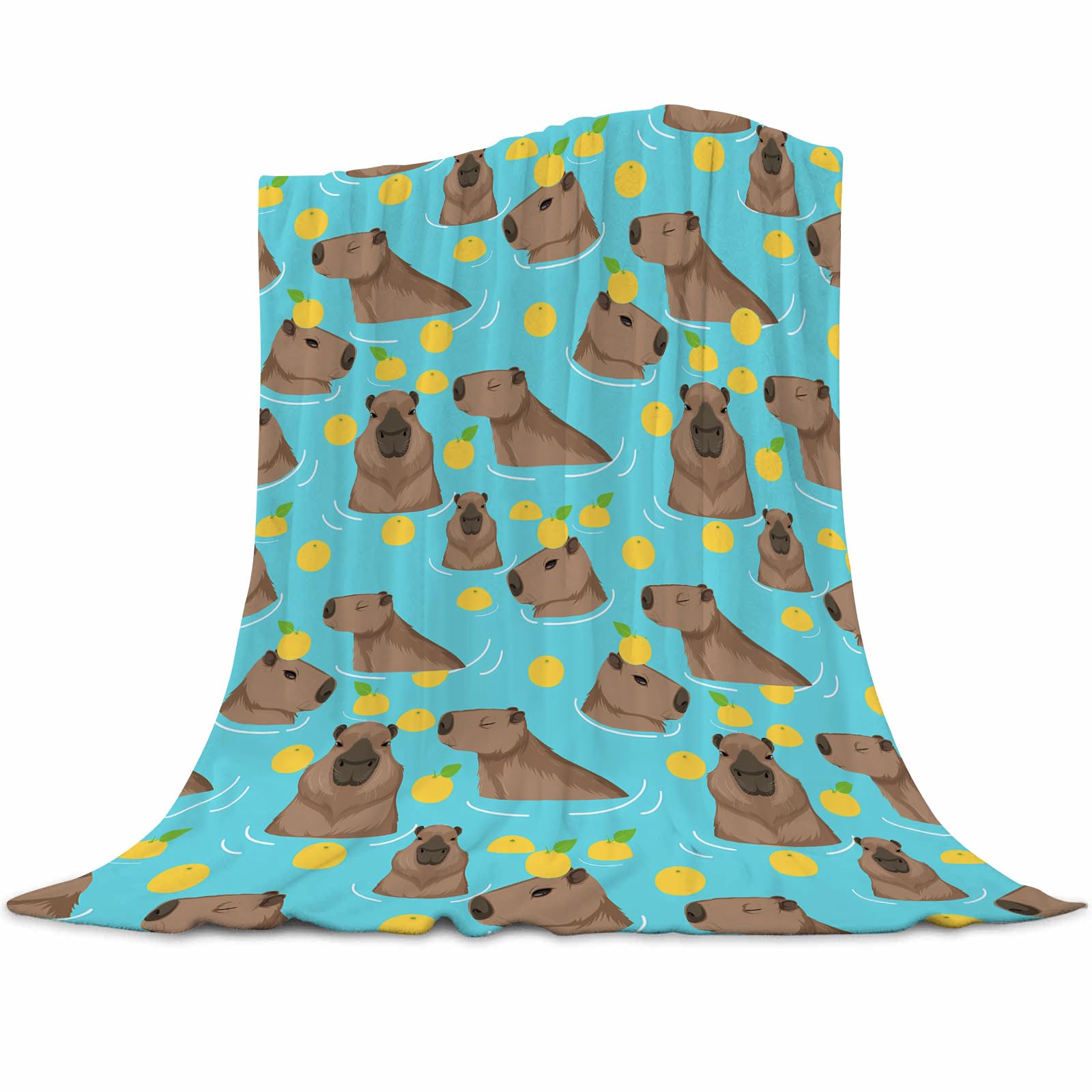 Gaakvrr Capybara Blankets for Kids, Capybara Throw Blanket, Lightweight Flannel Cozy Plush for Adult Kids, Capybara Decoration 130x150cm(50x60 Inch)