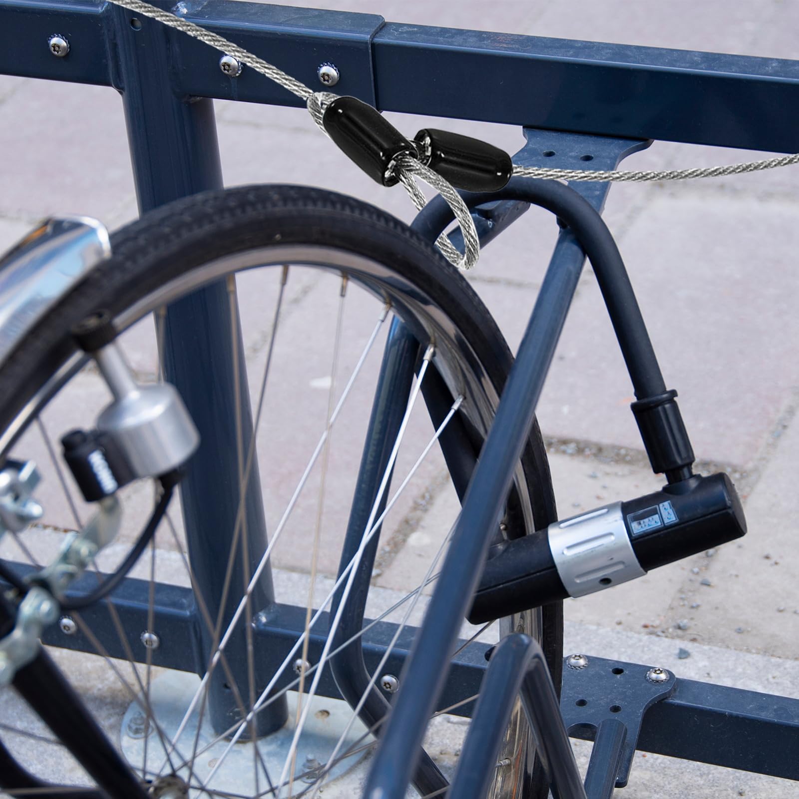 DELSWIN Cavo Di Sicurezza In Acciaio Intrecciato | Lunghezza 4,5 M, Diametro 3 Mm | Rivestito In Vinile, Resistente Al Taglio | Per Bici, Moto, Bagagli