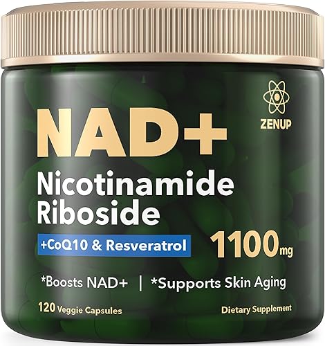 ZenUP Suplemento NAD+  1100 mg ribósido liposomal de nicotinamida con resveratrol y quercetina  Anti-envejecimiento, energía celular, enfoque mental