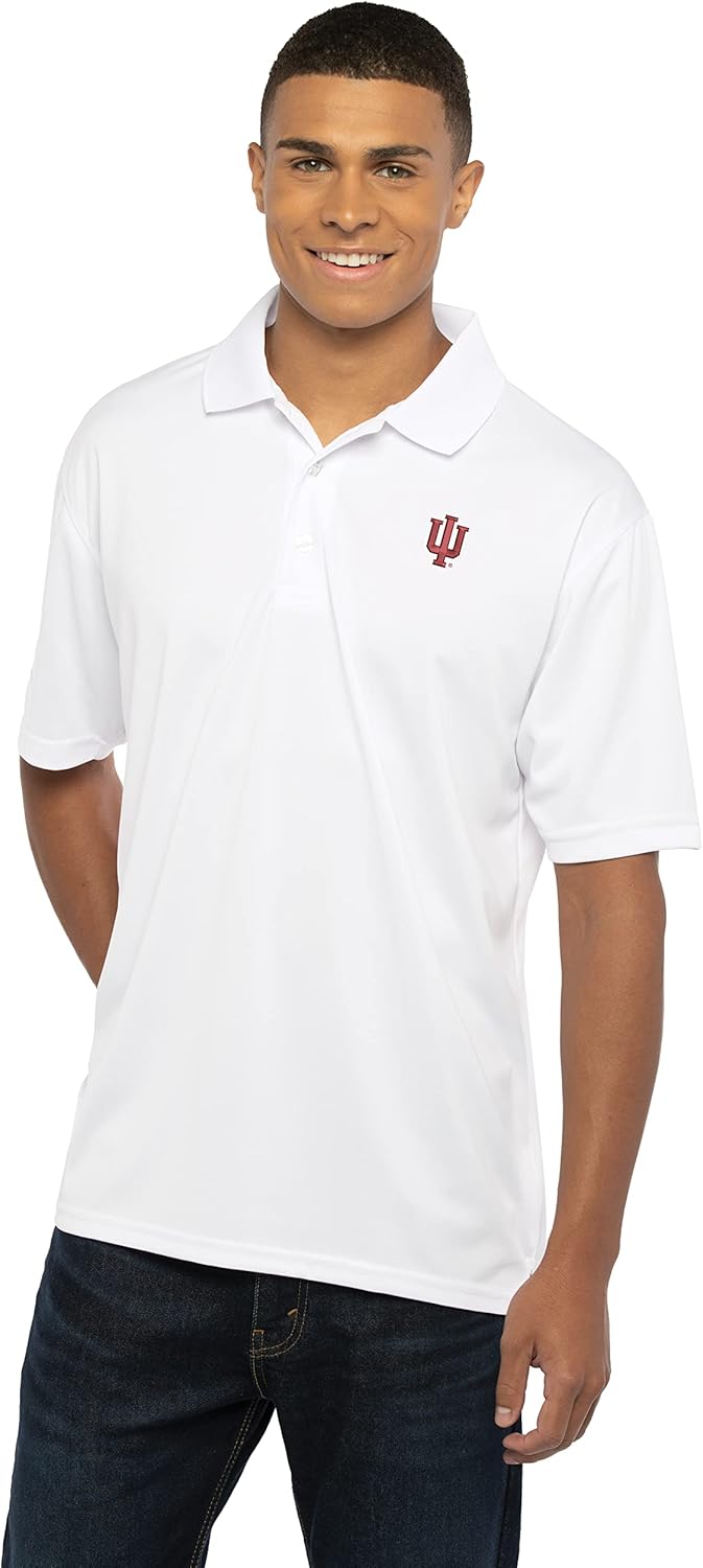 Vantage Apparel NCAA Mens Collegiate Premium Moisture Wicking White Icon Polo