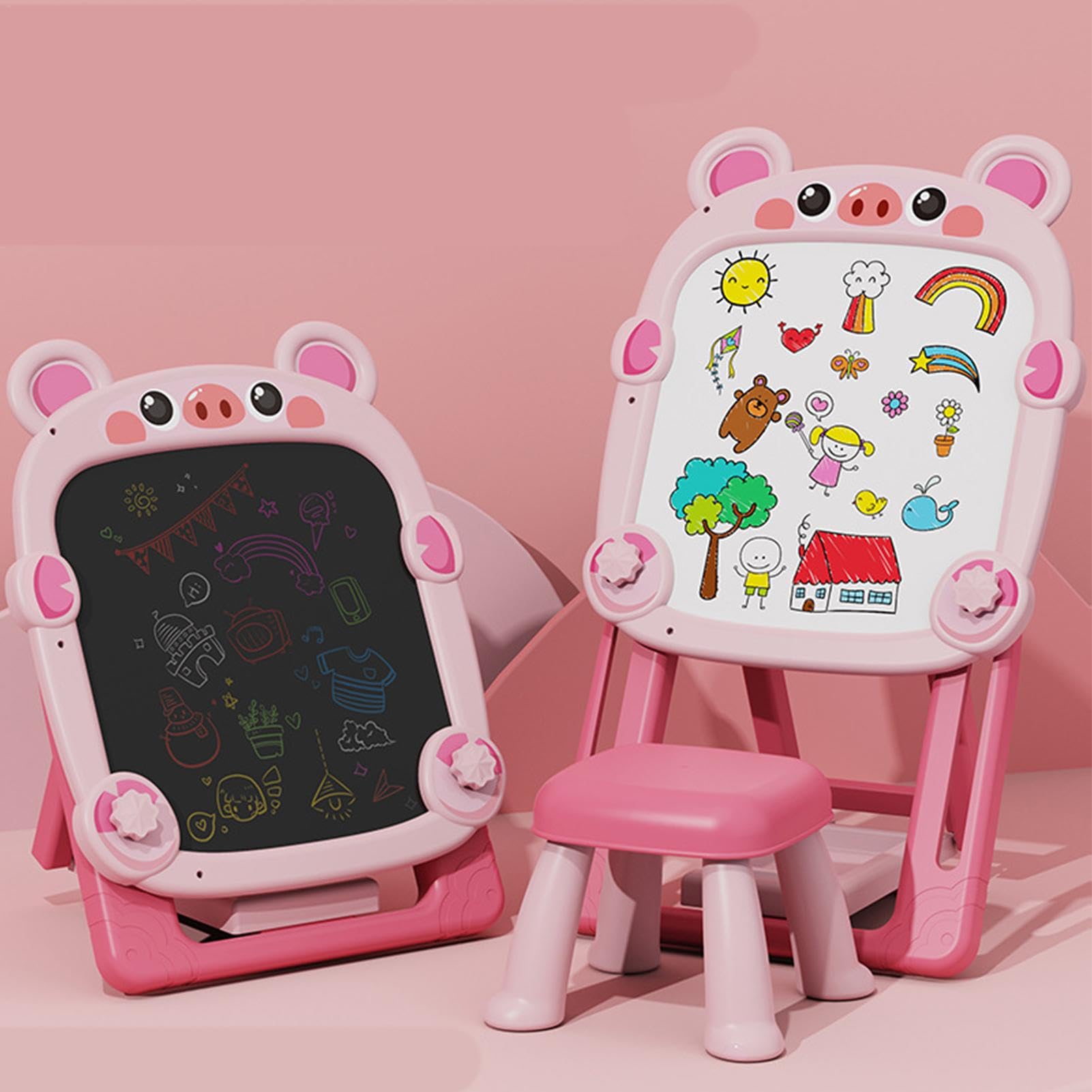 Cavalletto Artistico Per Bambini Cavalletto Magnetico Lavagna E Bianca | Cavalletto Artistico In Piedi Per Bambini Cavalletto Artistico Giocattolo per Bambini e Bambine Piccoli