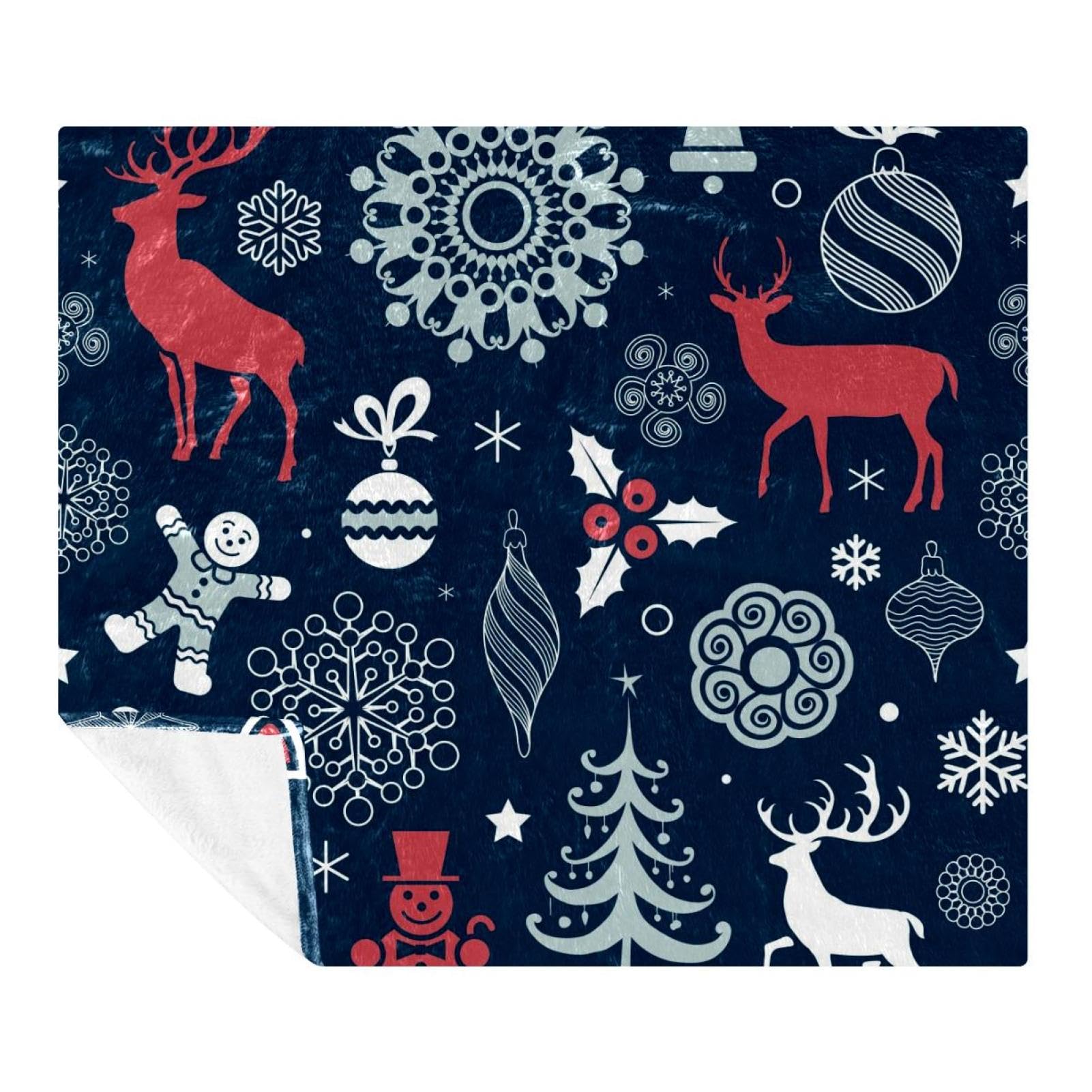 Couverture polaire microfibre Noël - Plaid doux lit sofa et voyage enfant adulte