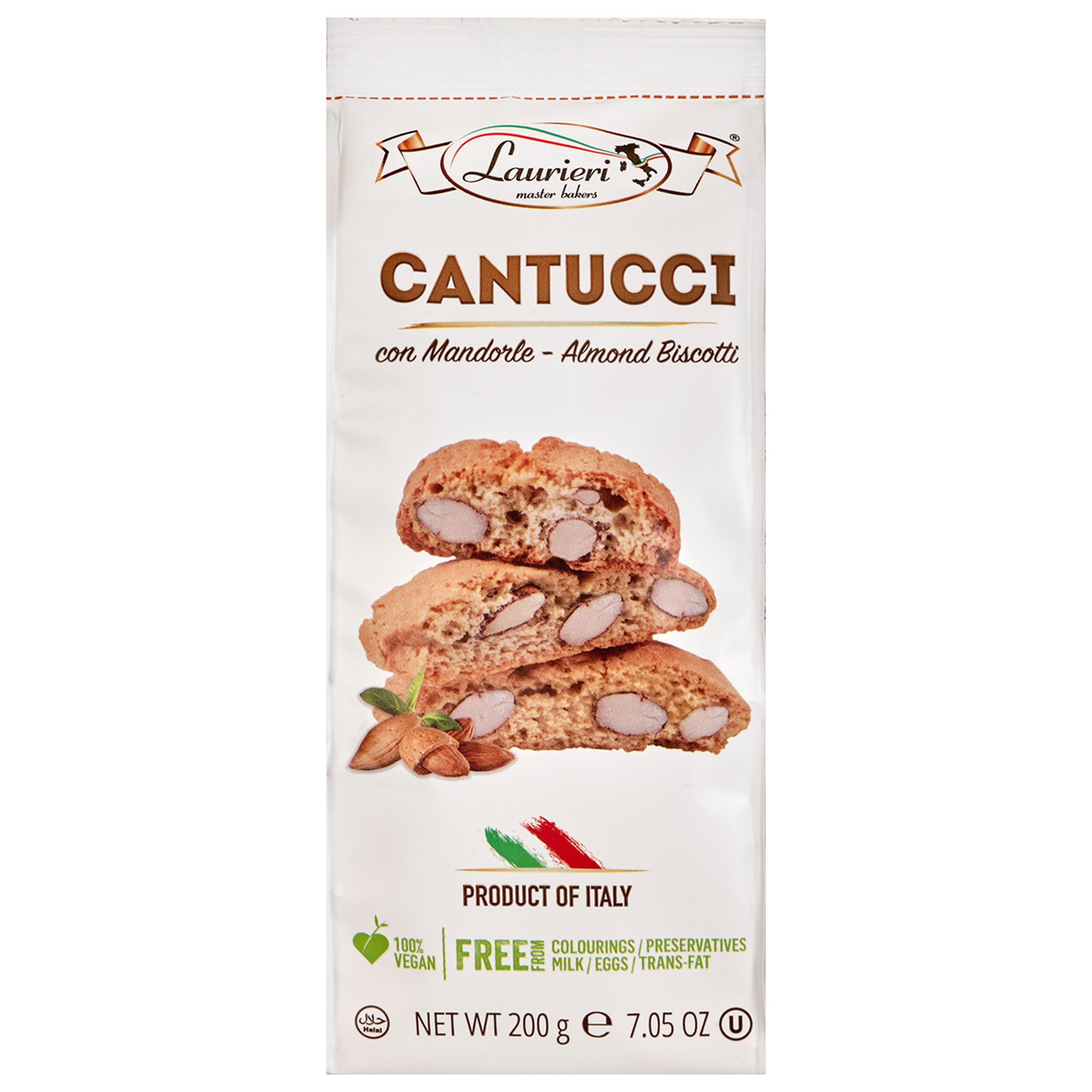 Laurieri Cantucci mit Mandeln aus Italien inkl. FeinWert E-Book (12 x 200 g)