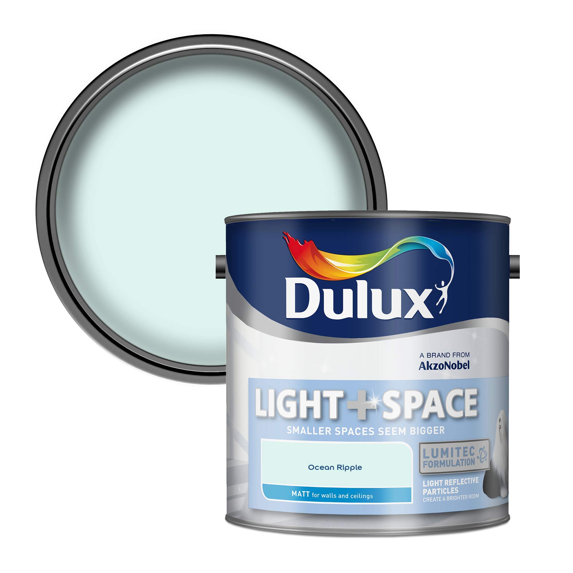 Dulux Ocean Ripple 500004 Light & Space Matt Emulsion Paint For Walls And Ceilings - 2.5L
