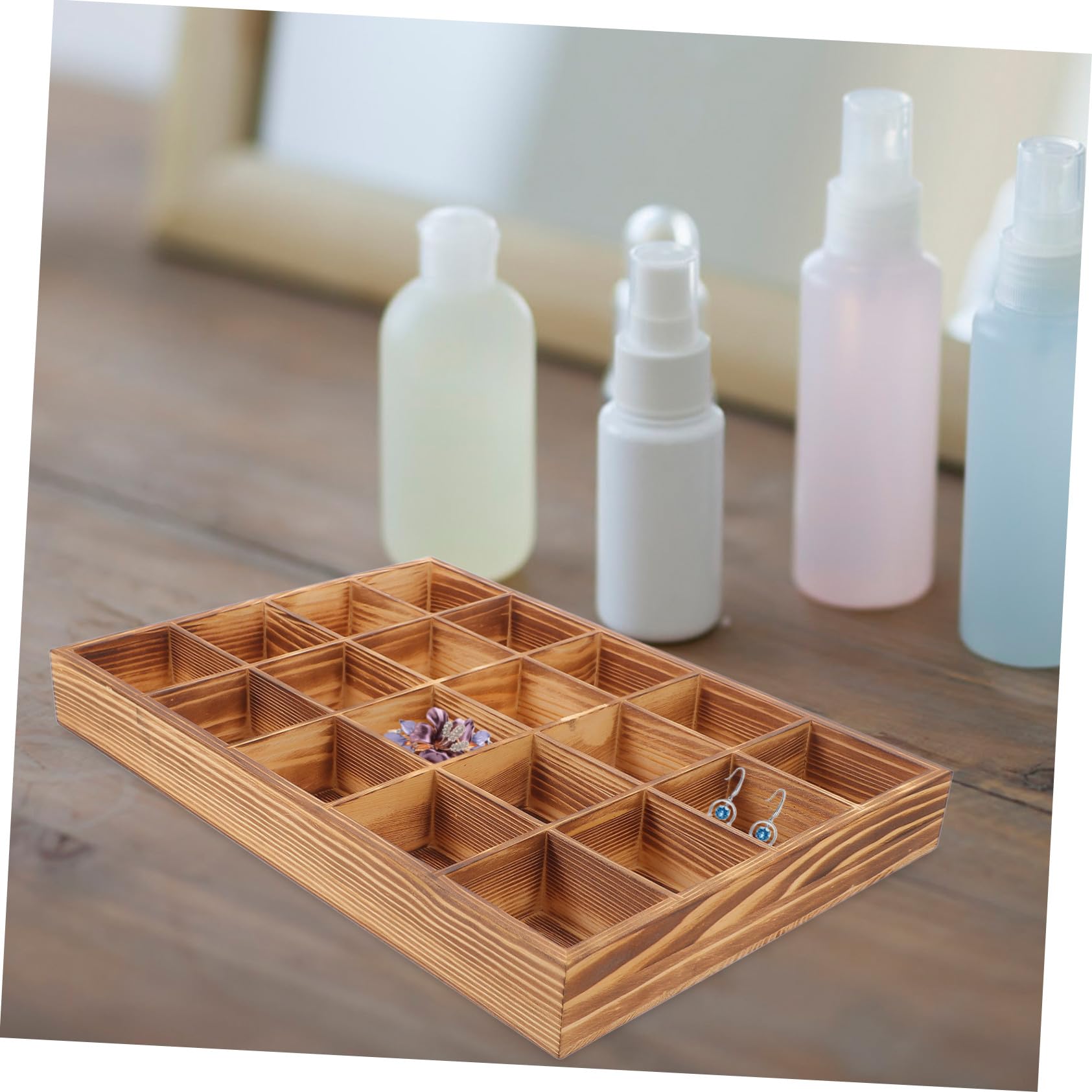 Holz Fachbox mit 20 Fächern zur Sortierung für Socken und Krawatten