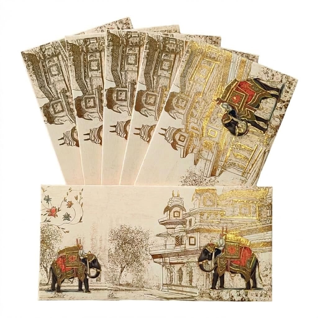 Jhintemetic® - Pack of 10 Colourful Designer Shagun Lifafa/Money Gift Envelope Digitally Printed for Gifting Money on Wedding, Birthday & Any Other Occasion D-029-image-11
