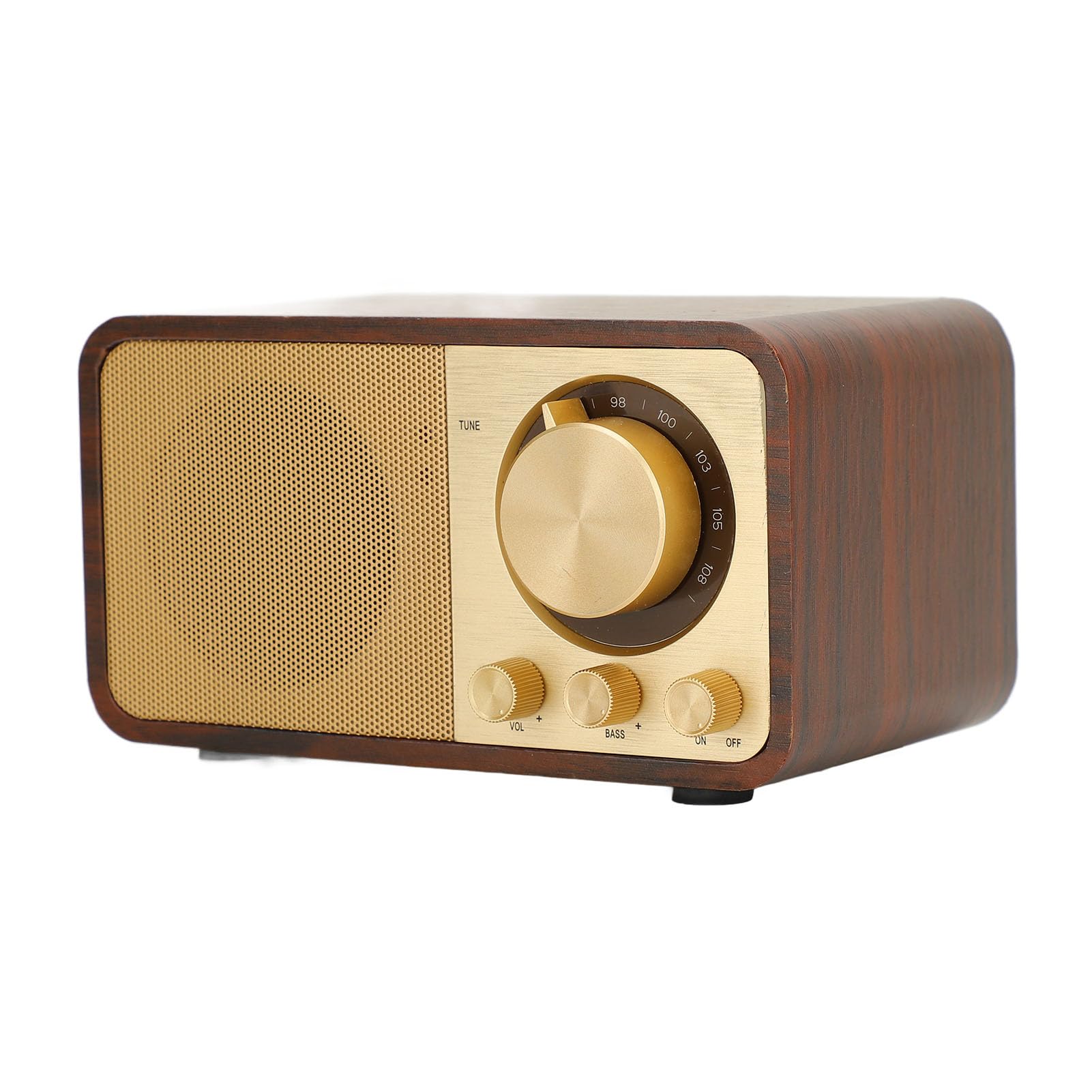 Drewniany głośnik Bluetooth w stylu retro, czysta jakość dźwięku, obsługa karty pamięci, wejście AUX, wejście USB, przenośny i lekki, do użytku na zewnątrz, do domu, kawiarni, restauracji, na kemping