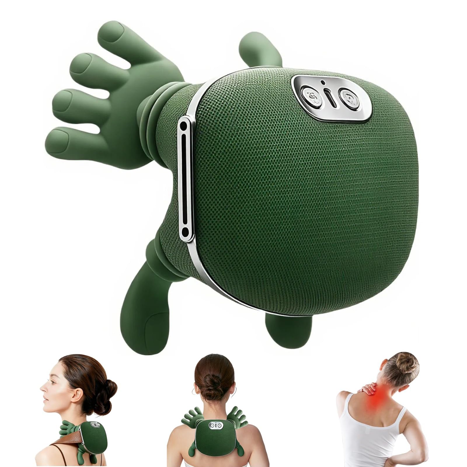 Masseur d'épaules et de cou, masseur chauffant bionique, masseur de cou électrlc avec doigts, design ergonomique semblable à la main, pour la maison, le bureau, les voyages, détendre les muscles