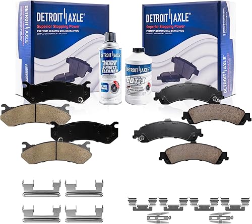 Detroit Axle - Pastillas de freno 4WD para Chevy Silverado GMC Sierra Suburban Yukon XL Avalanche 1500 Tahoe Cadillac Escalade ESV EXT, reemplazo de