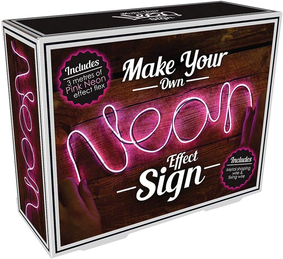 iscreamFizz Creations Neon Effect Pink LED Customizable Rope Accent Light, 9 ft 10 in Long