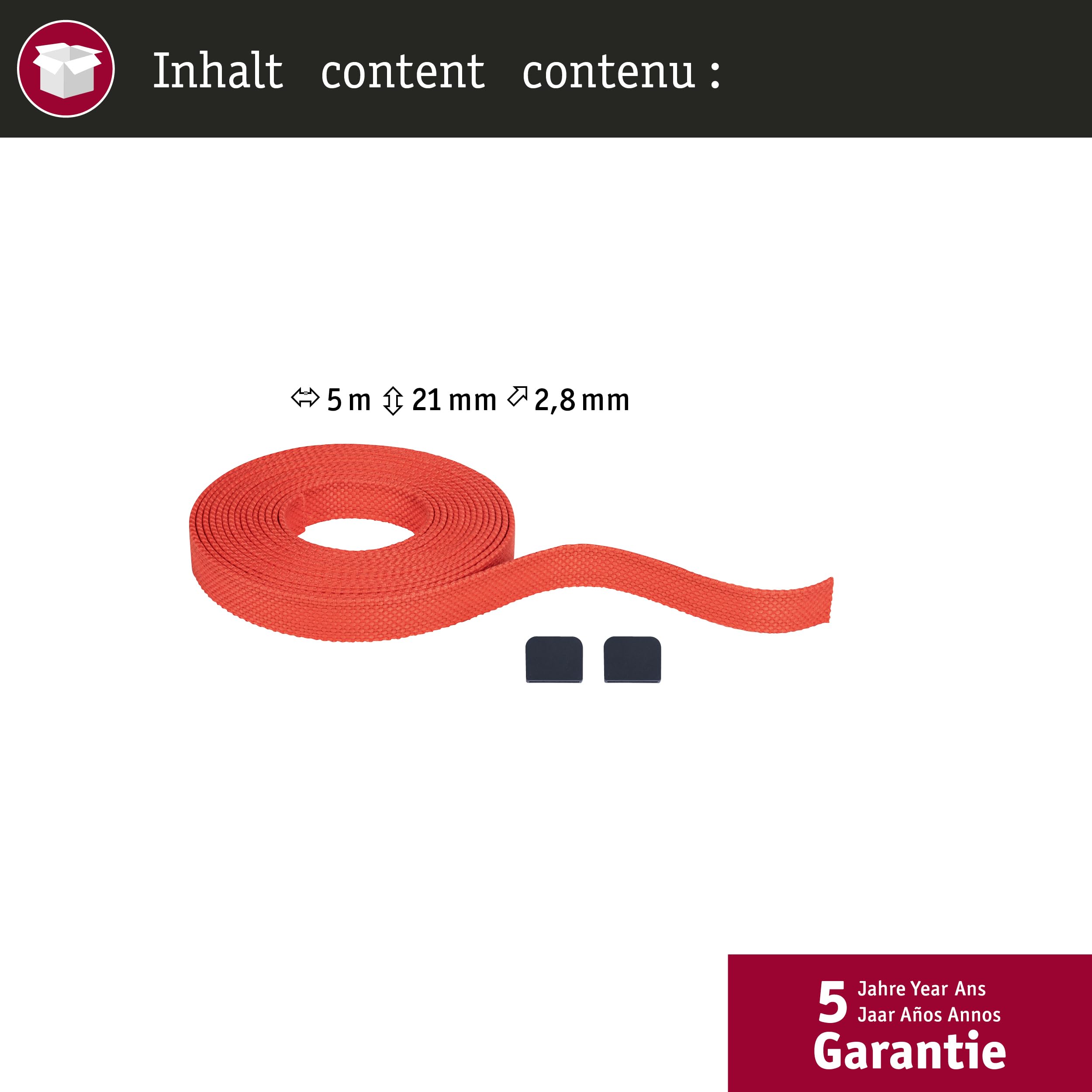 Paulmann ULine Gurt 5m Dacron Textil Kupfer Orange
