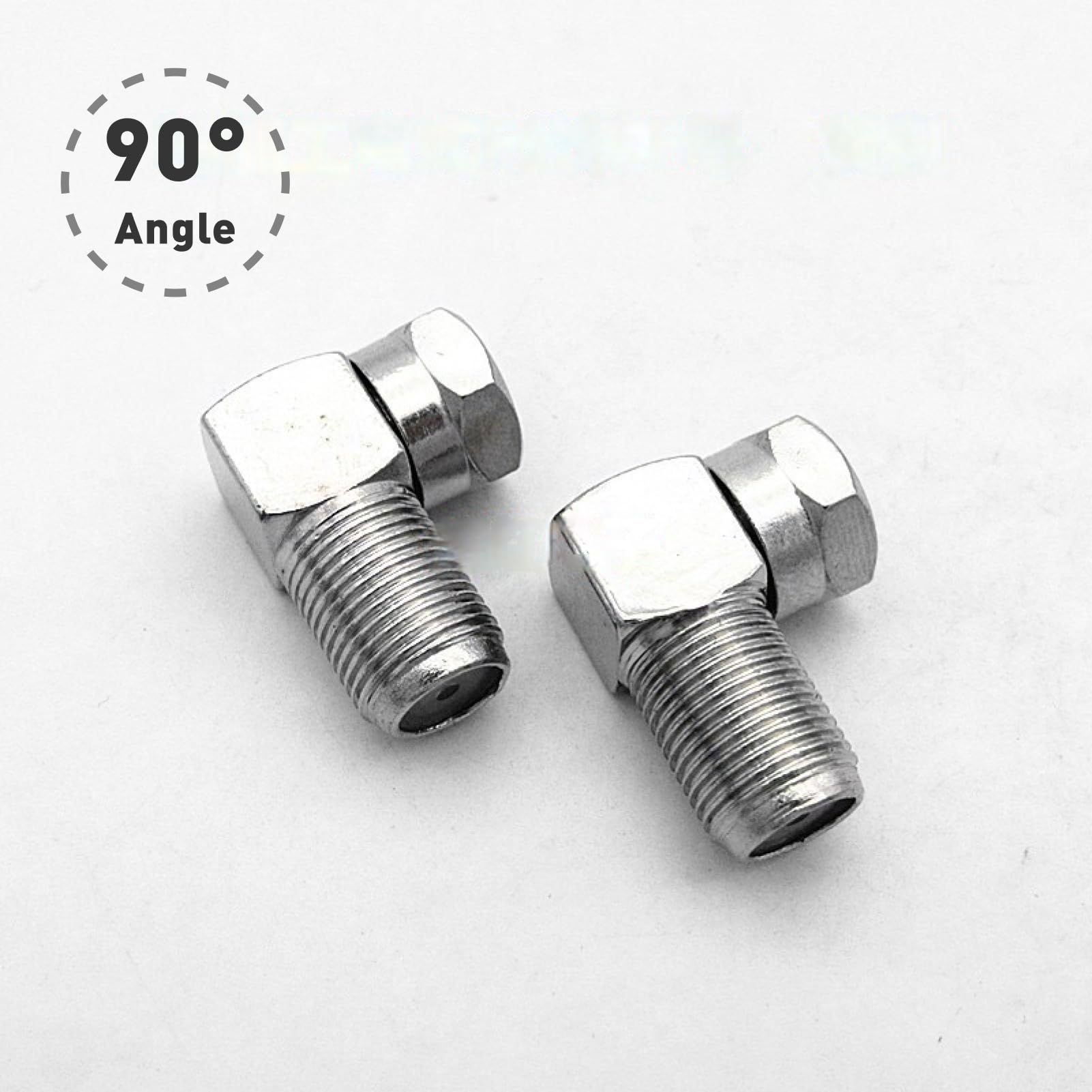 Zestaw 8 adapterów kątowych 90° do kabla koncentrycznego - adapter F-gniazdo F-wtyk F, do montażu naściennego telewizorów, wysokie tłumienie ekranowania, adapter tv air f męski, srebro