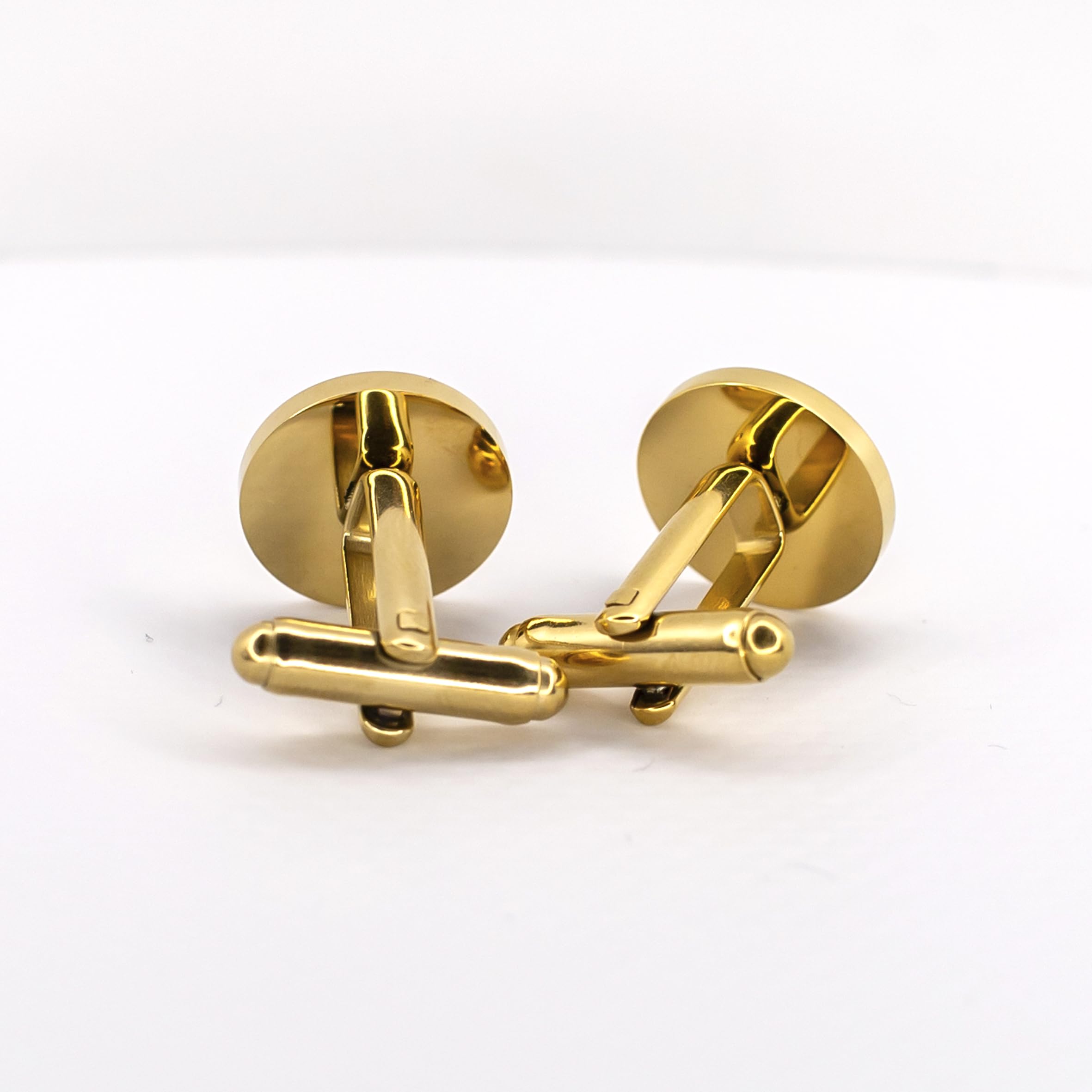 Gemelos personalizados de acero inoxidable dorados, grabado personalizado para boda, fecha y texto customizable