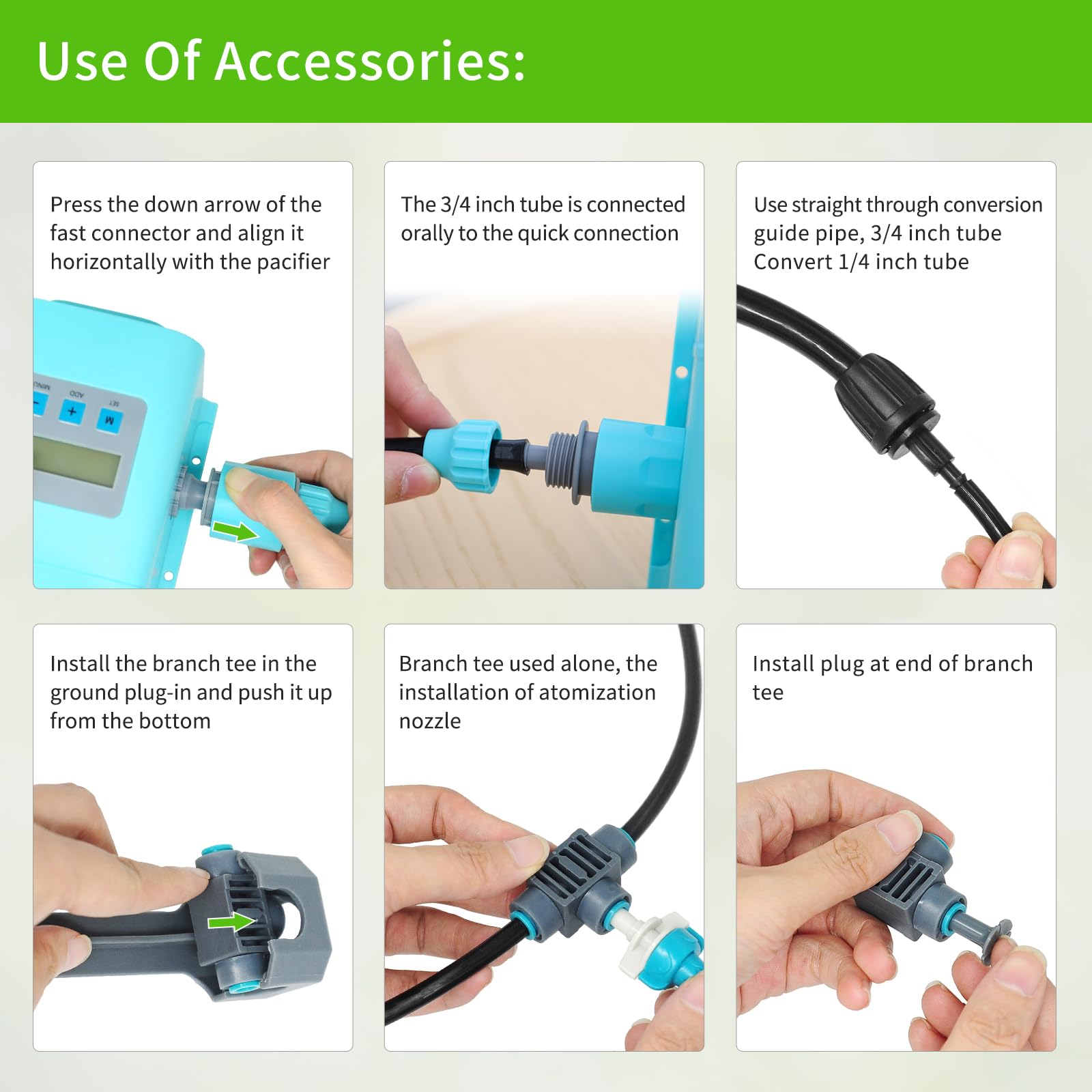 Kit de riego automático por goteo, pantalla LCD, admite 15 boquillas, con varios métodos de instalación para boquillas, sistema de riego automático para plantas, con temporizador