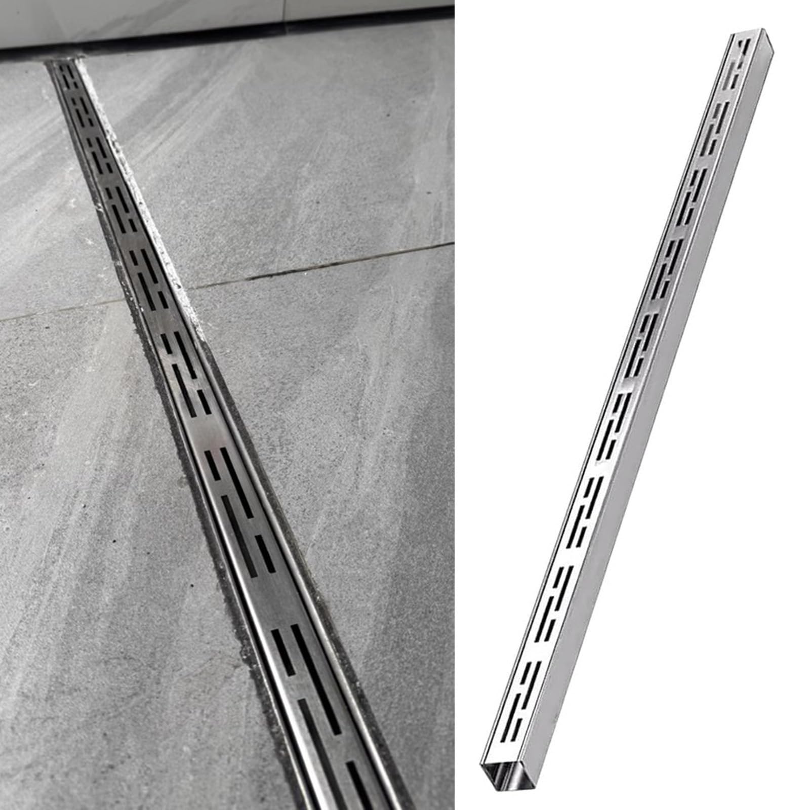 Caniveaux de piscine très étroits avec grille inox anti-stagnation