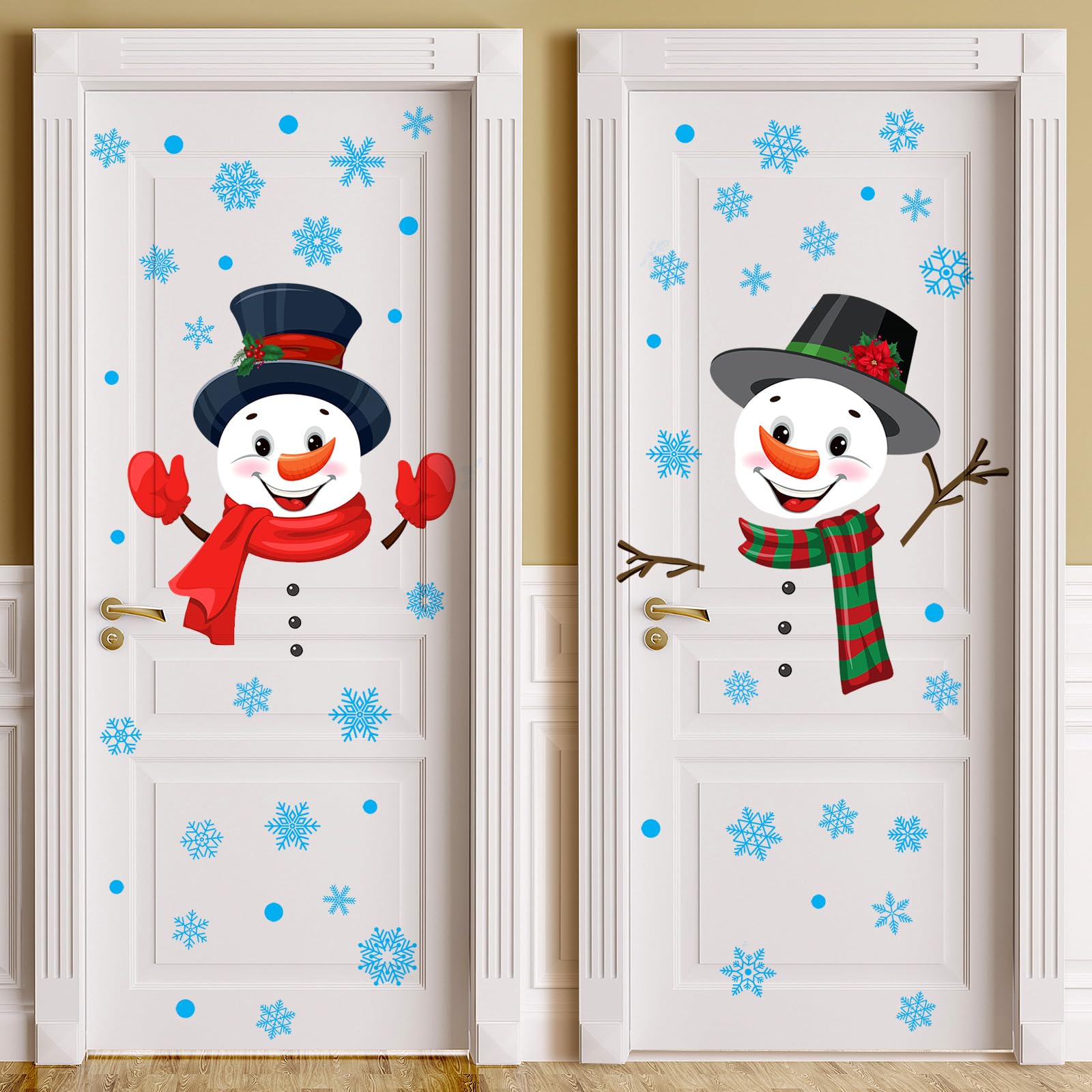 Décorations de Noël amovibles lot de 50 stickers sans trace pour frigo et mur