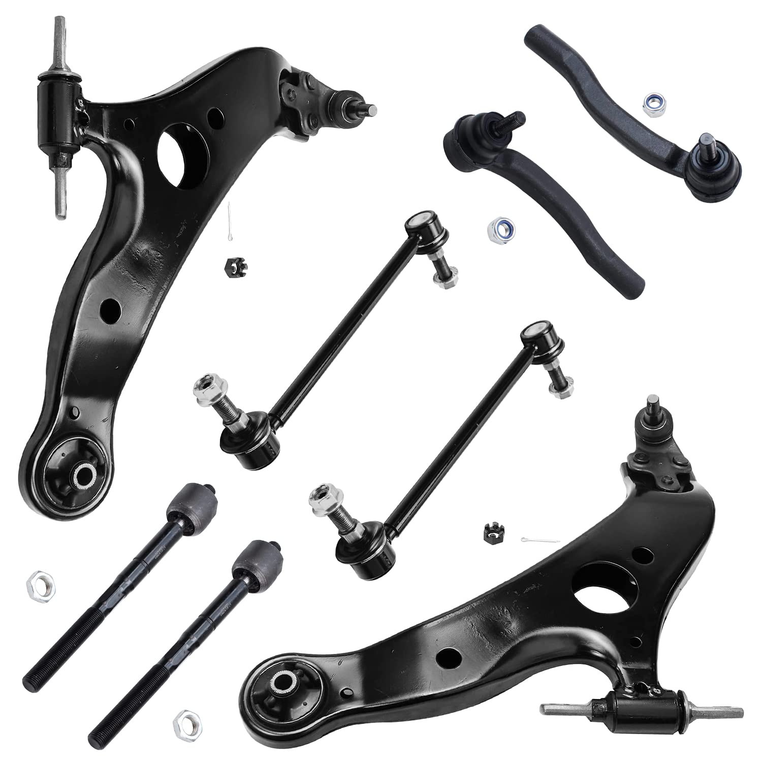 Detroit Axle - Front 8pc Control Arms Kit for 2004-2010 Toyota Sienna, 2