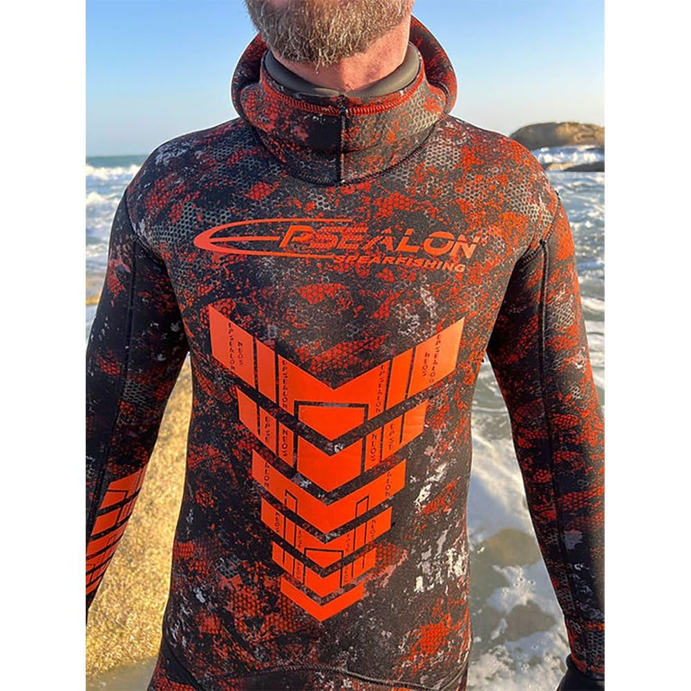 EPSEALON - Chaquetas - 7 mm - NEOS Orange - Caza submarina, buceo - Neopreno Jako - Mangas SCS