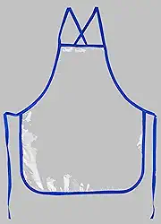 Avental Infantil Maxcril – Avental Escolar liso transparente/azul 48 × 39 cm para Pintura e Artes