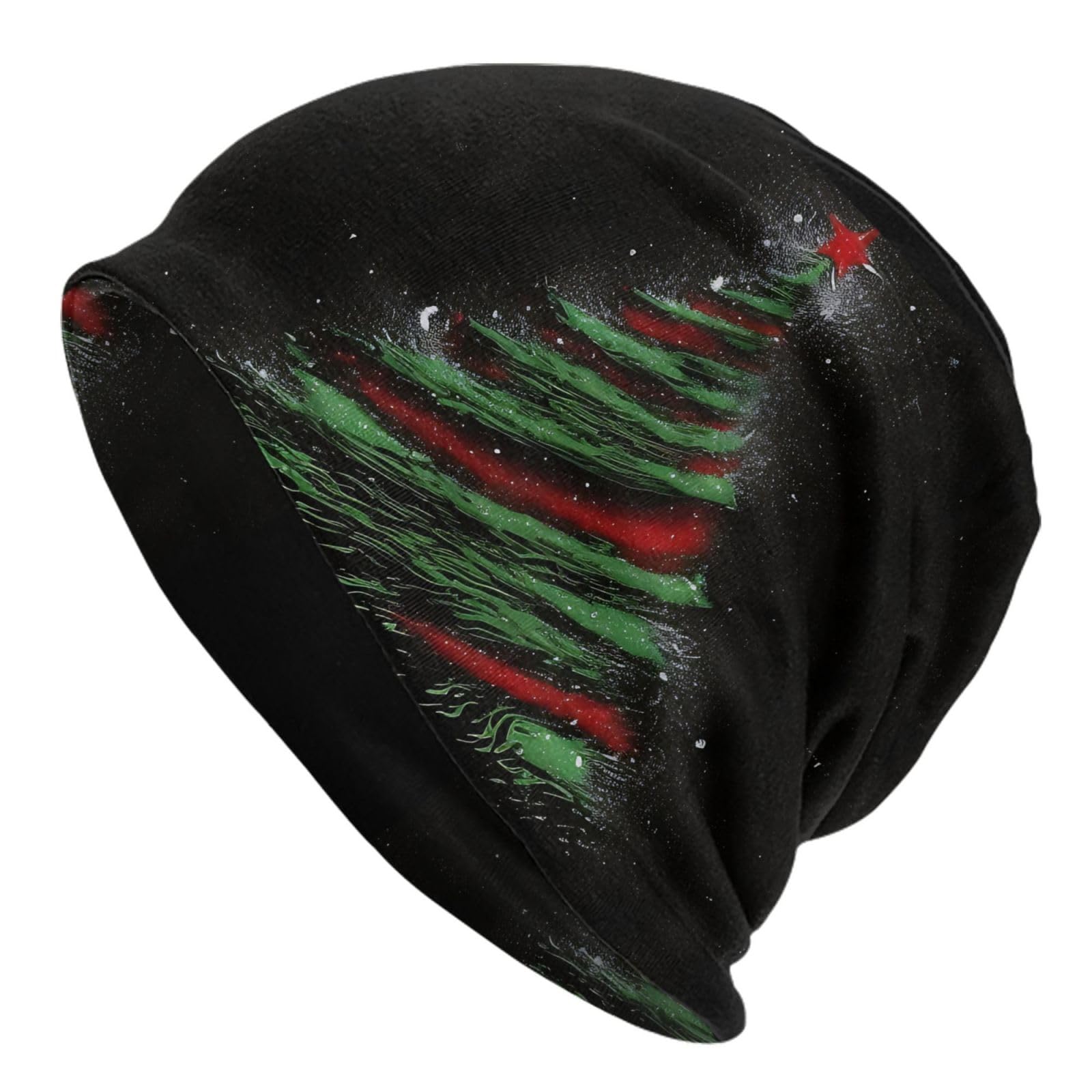 zerosevenee Unisex Watercolor Christmas Ornament Beanie Chemo Hat Cancer Headwear Knitted Hats Baggy Slouchy Scarf Cap Knit Hat
